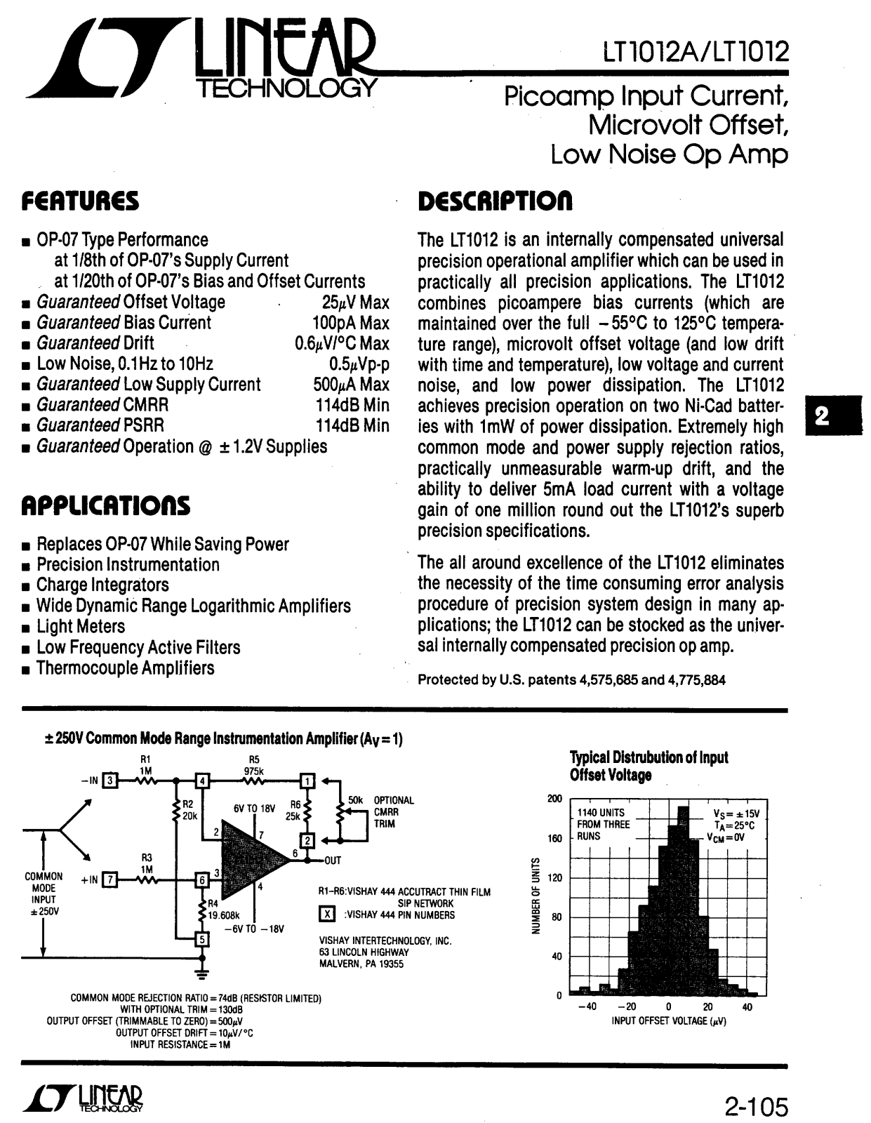 Linear Technology LT1012 Datasheet