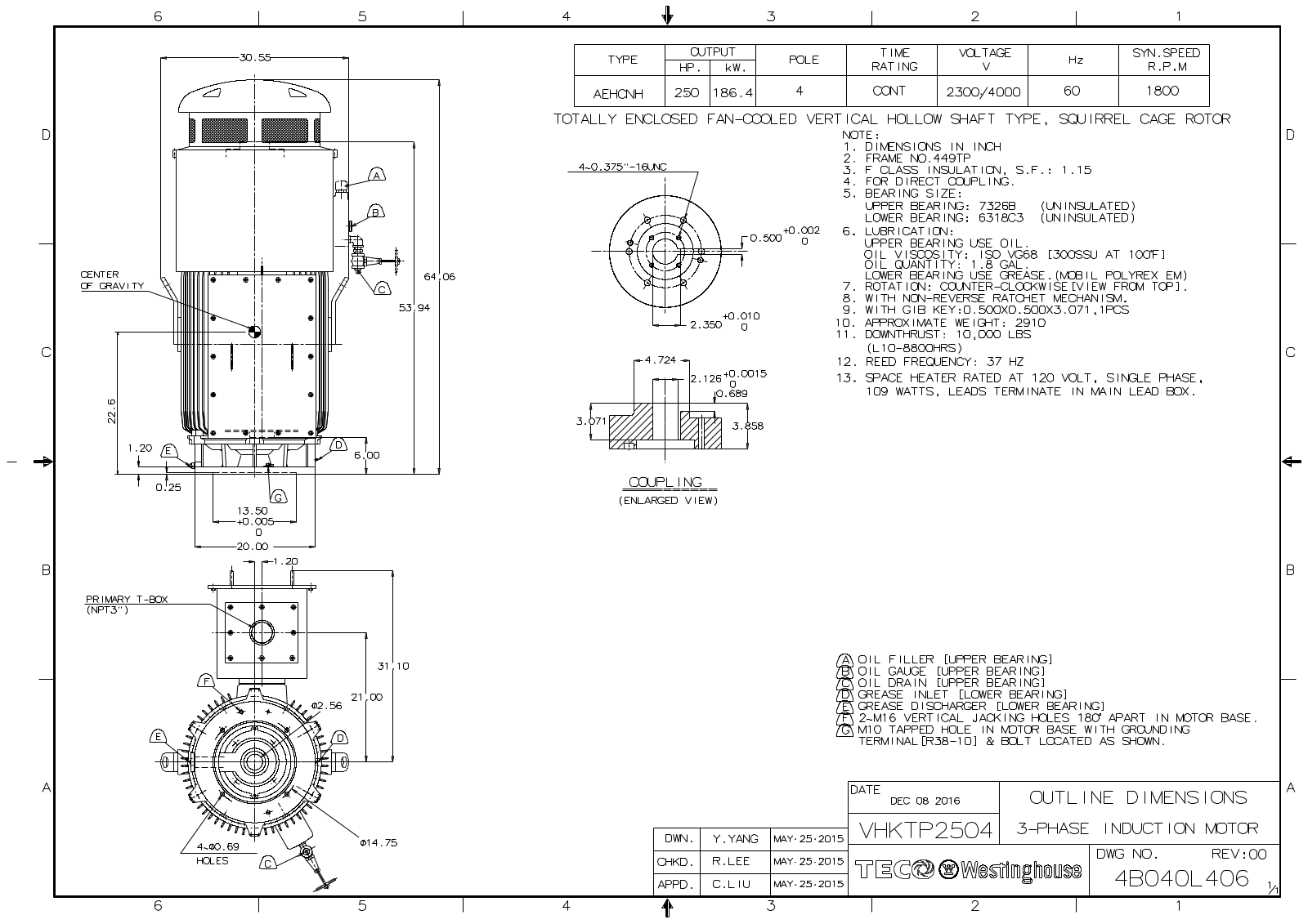 Teco VHKTP2504 Reference Drawing