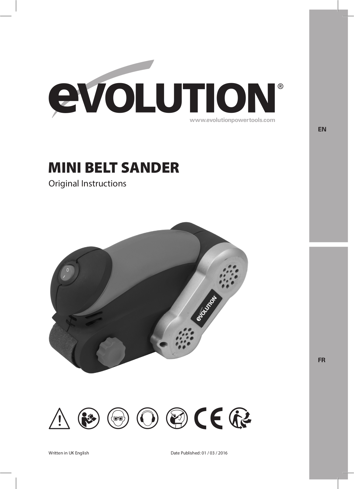 Evolution MINI BELT SANDER Original Instructions Manual