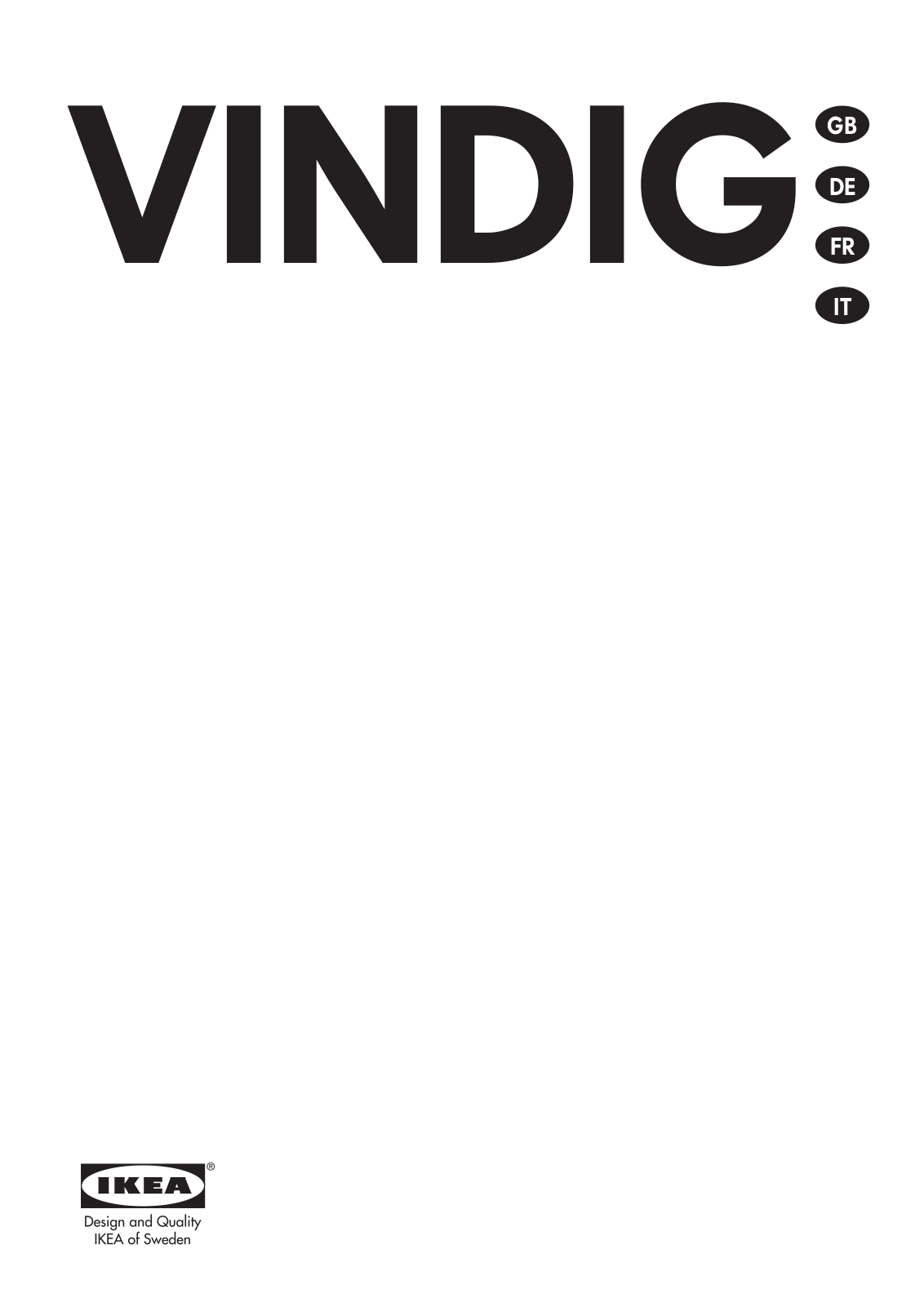 IKEA VINDIG, 103.045.91 User Manual