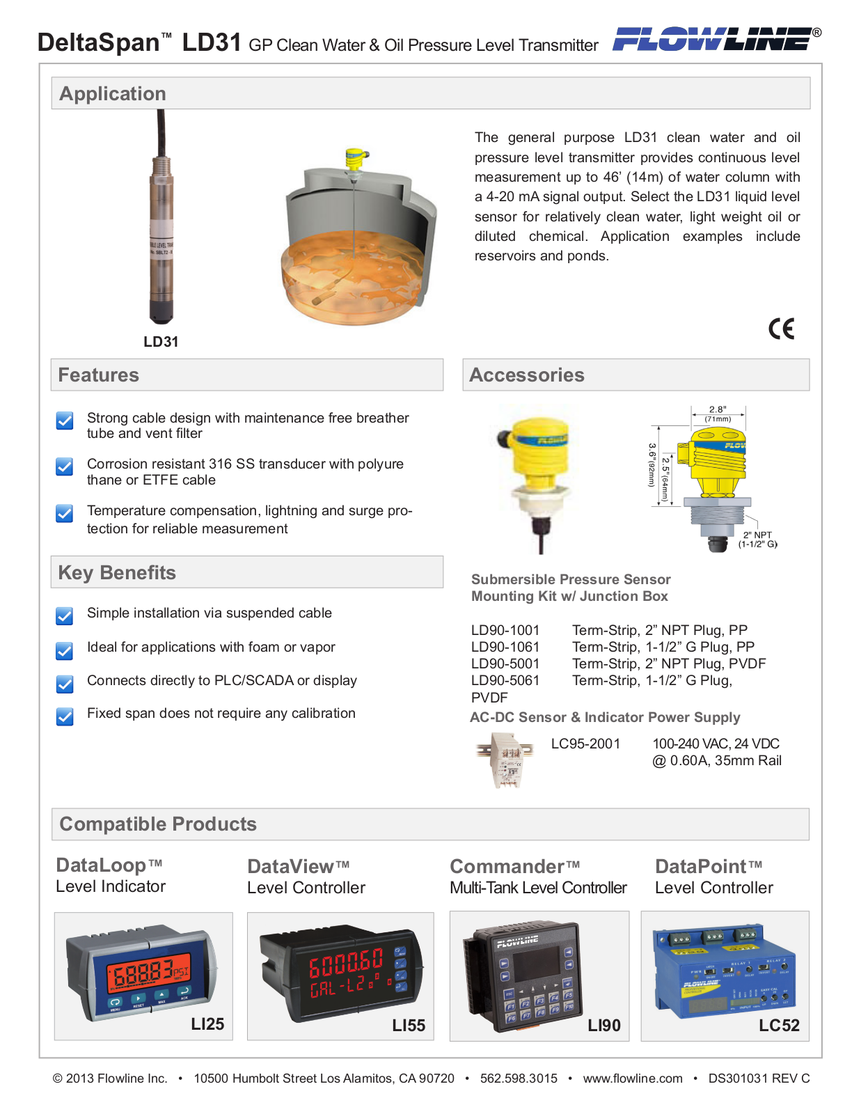 Flowline LD31 Specifications