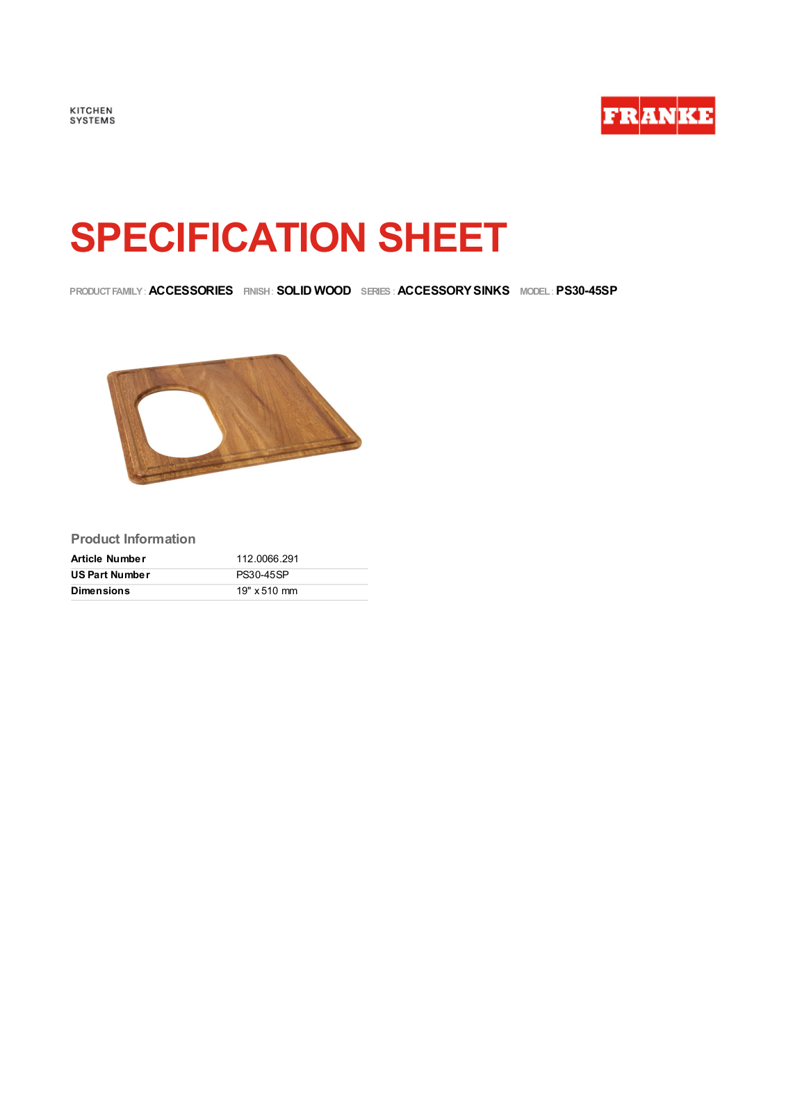 Franke Foodservice PS30-45SP User Manual