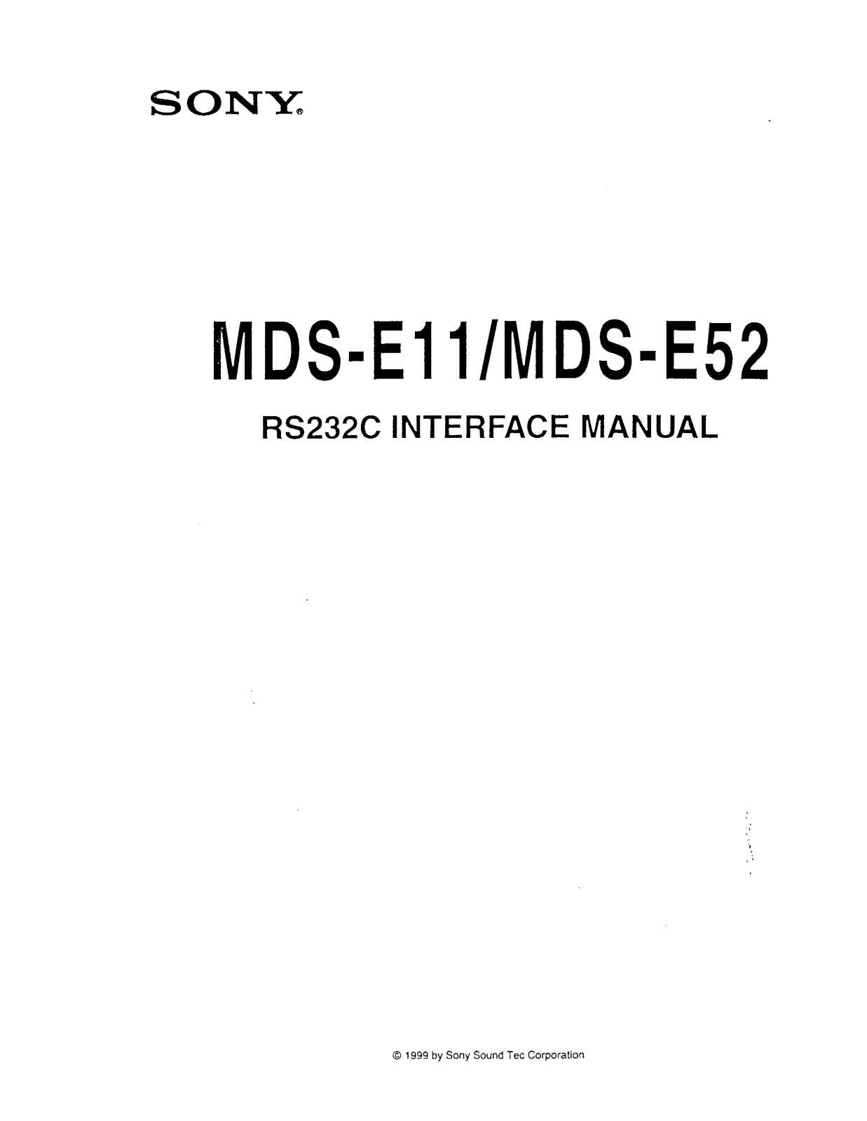 Sony mds-e11, mds-e52 User Manual
