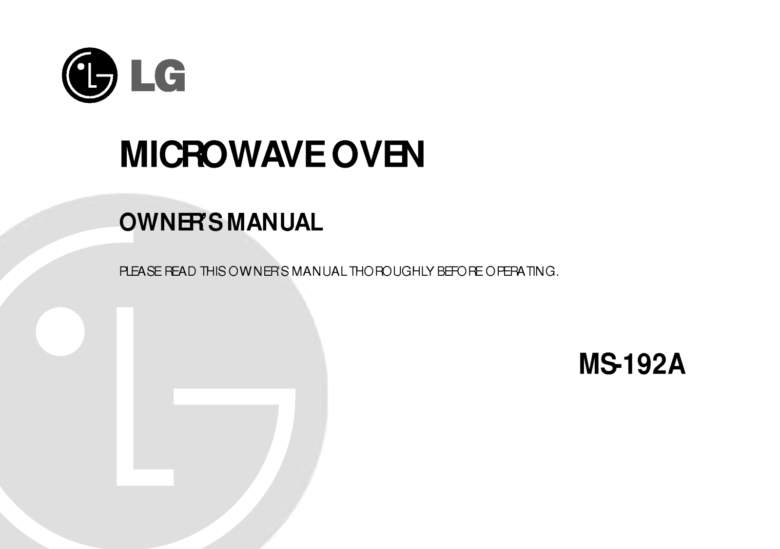 LG MA-1101WRV User Manual