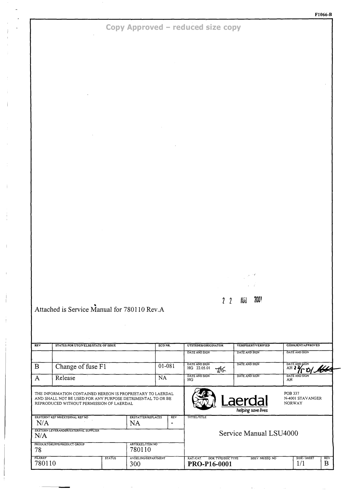 Laerdal 780110 Service manual