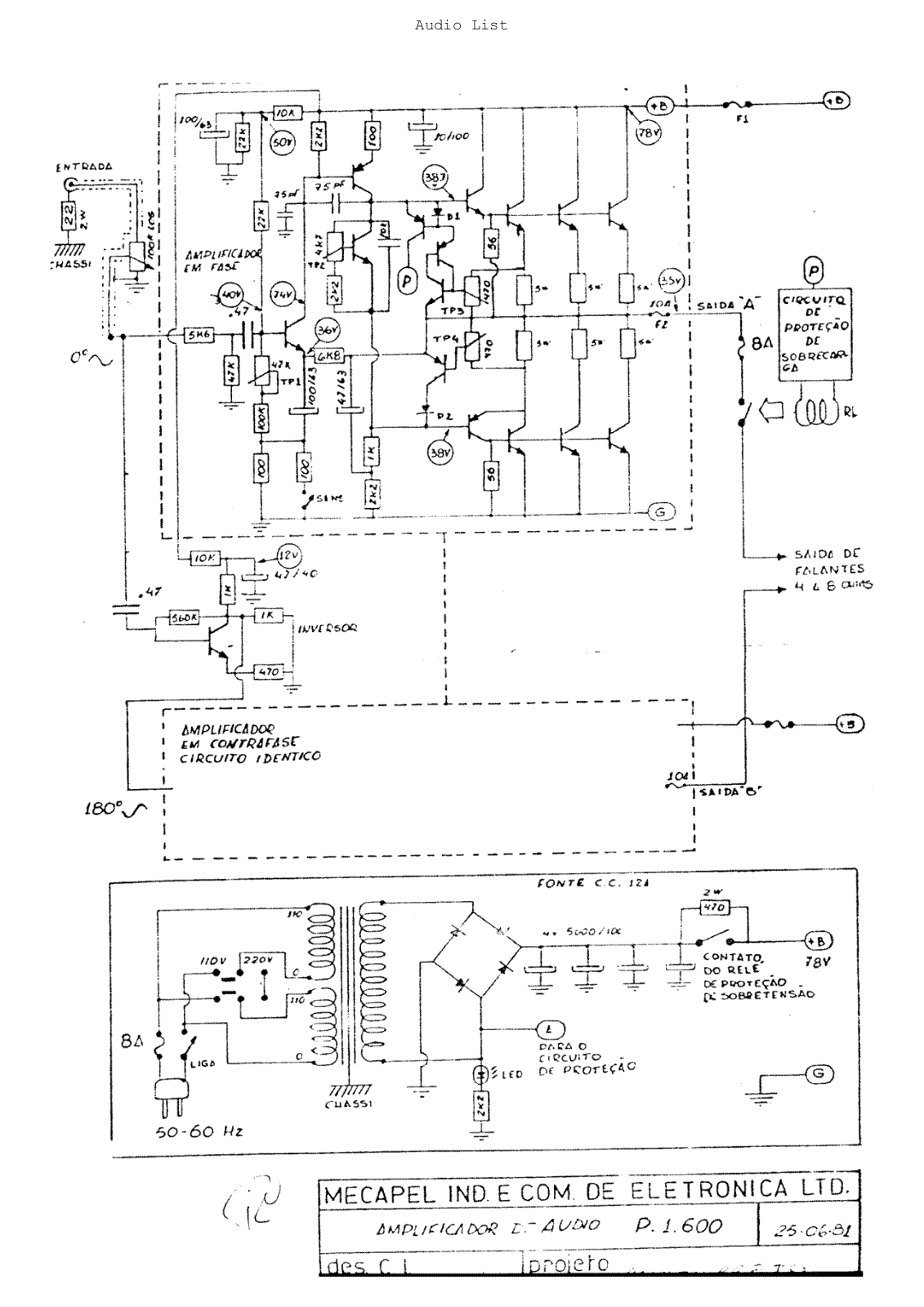 EMC P1600 Schematic