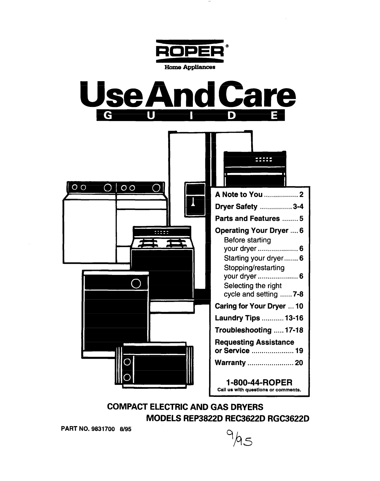 Whirlpool REP3822D, REC3622D, RGC3622D User Manual - ManualMachine.com