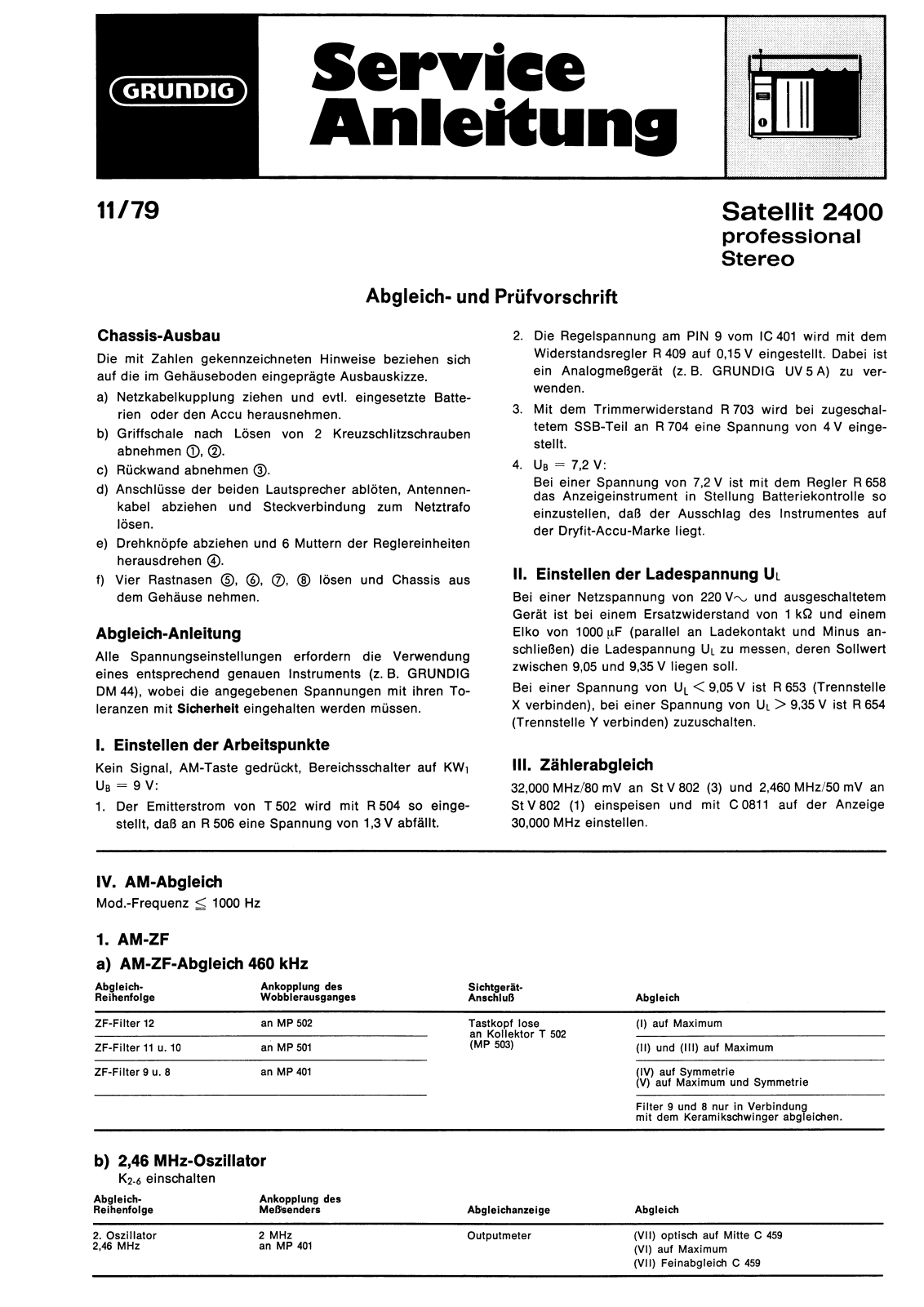 Grundig Satellit 2400 Service Manual