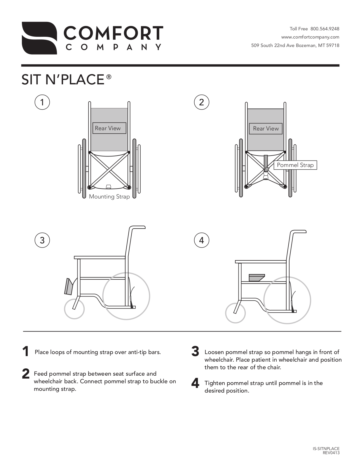 Comfort Company Sit N Place User Manual