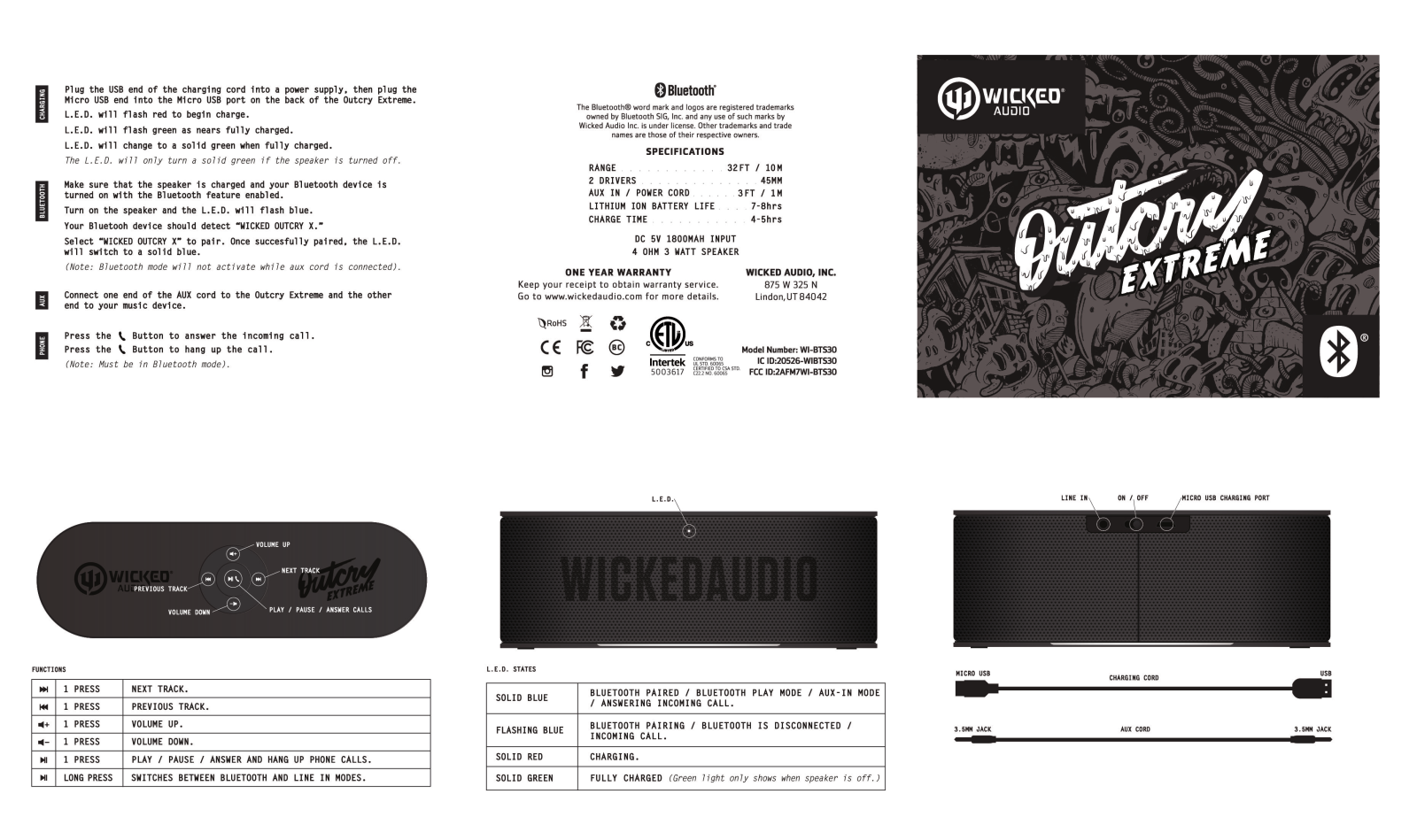 Wicked Audio WI-BTS30 User Manual