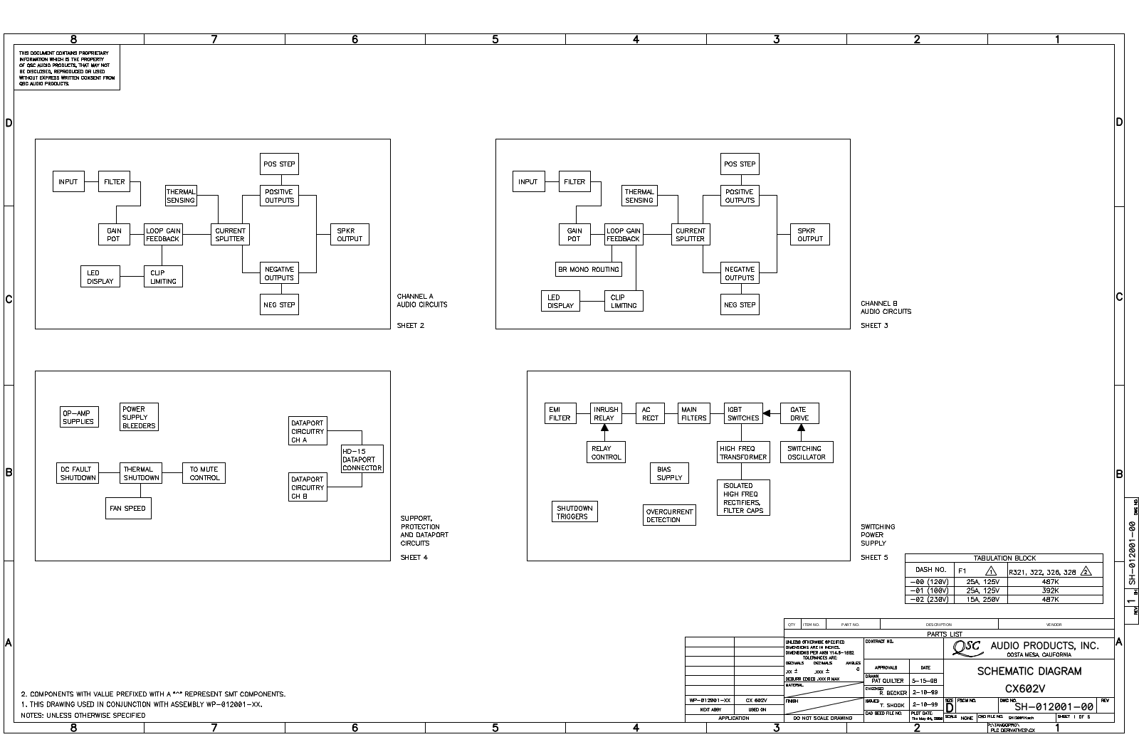 QSC CX-602-V Schematic