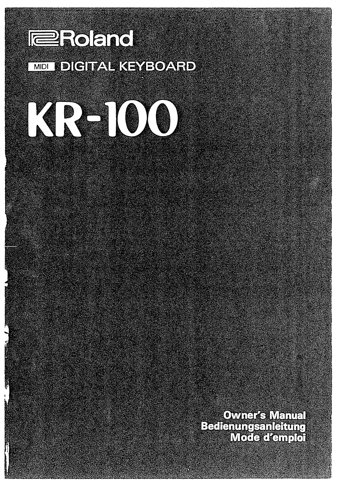 Roland KR-100 User Manual