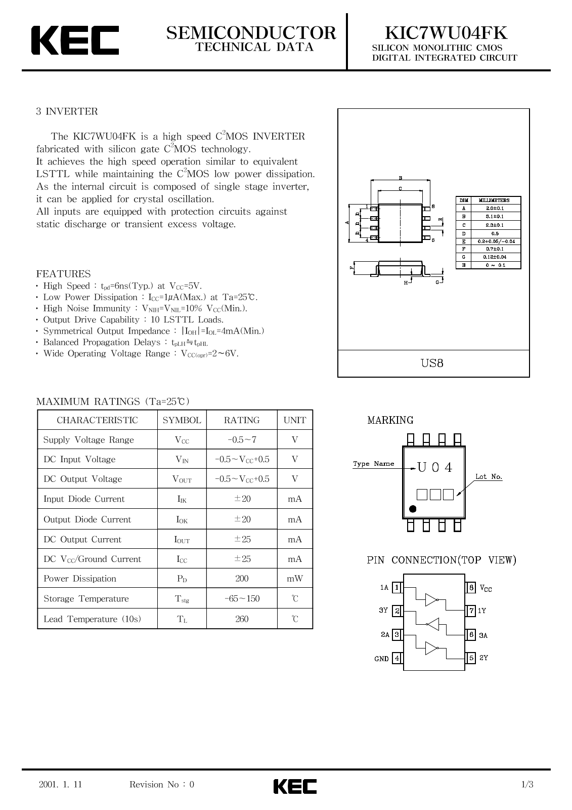 KEC KIC7WU04FK Datasheet