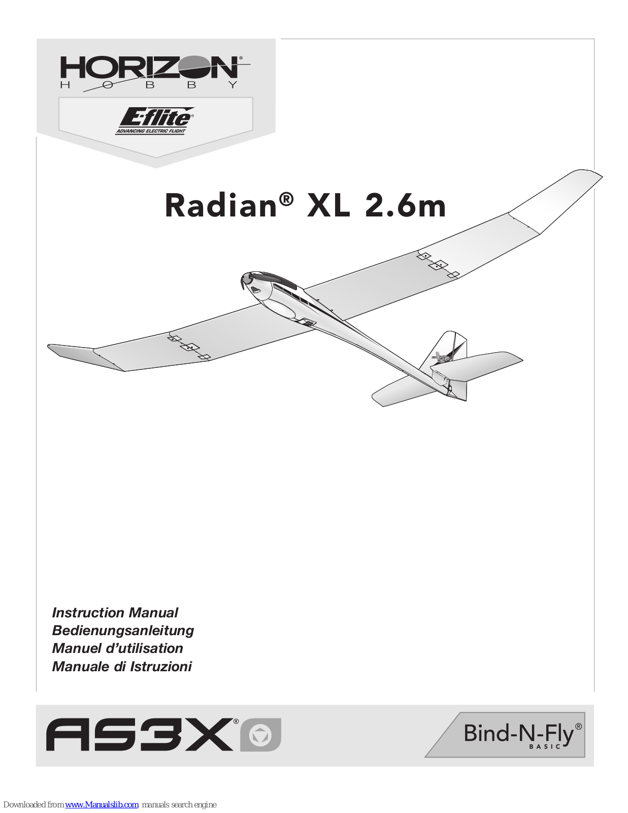 Horizon Hobby Radian XL 2.6m Instruction Manual