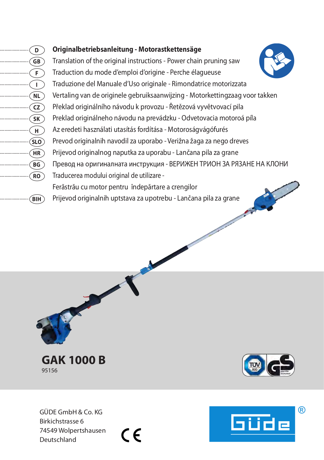 Güde GAK 1000 B User Manual