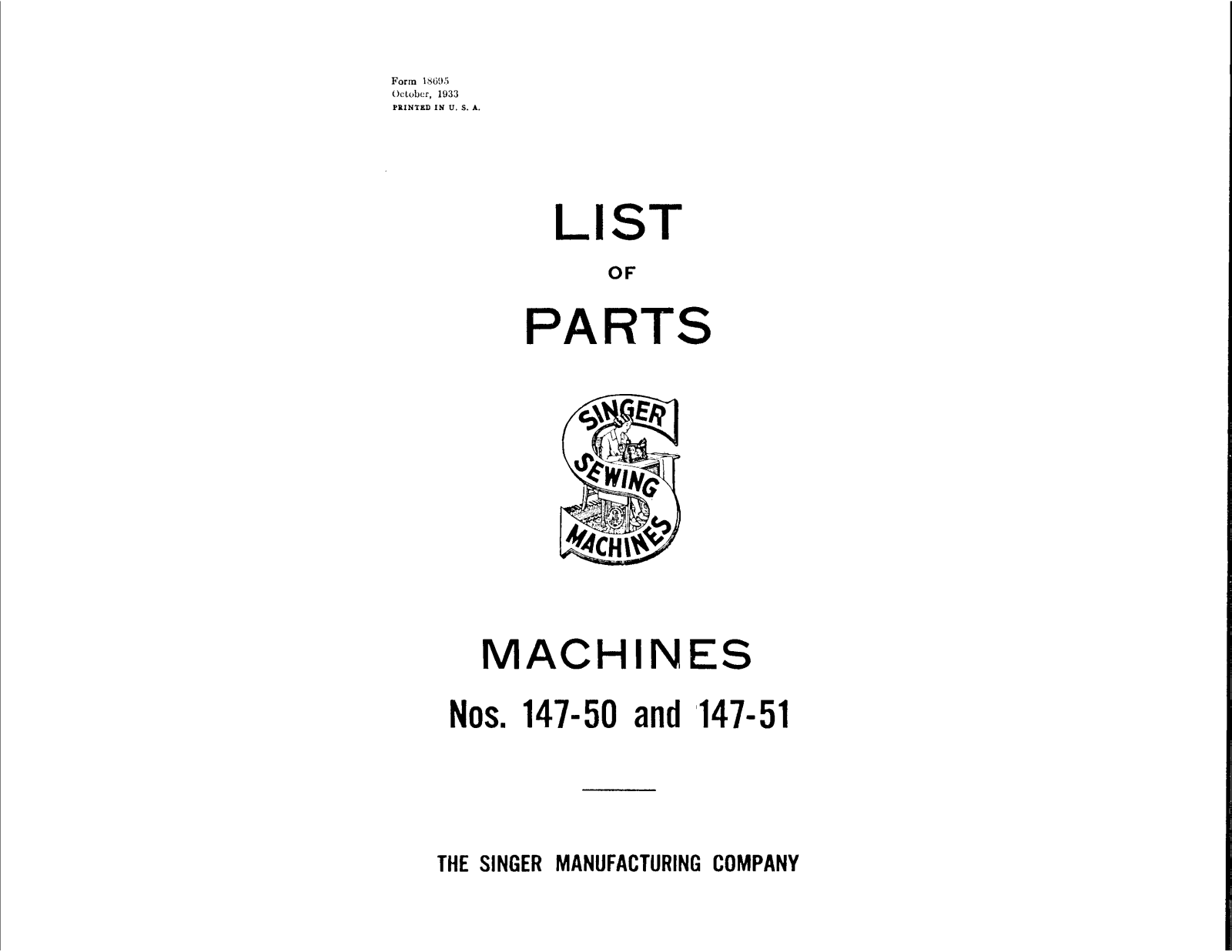 Singer 147-50, 147-51 User Manual