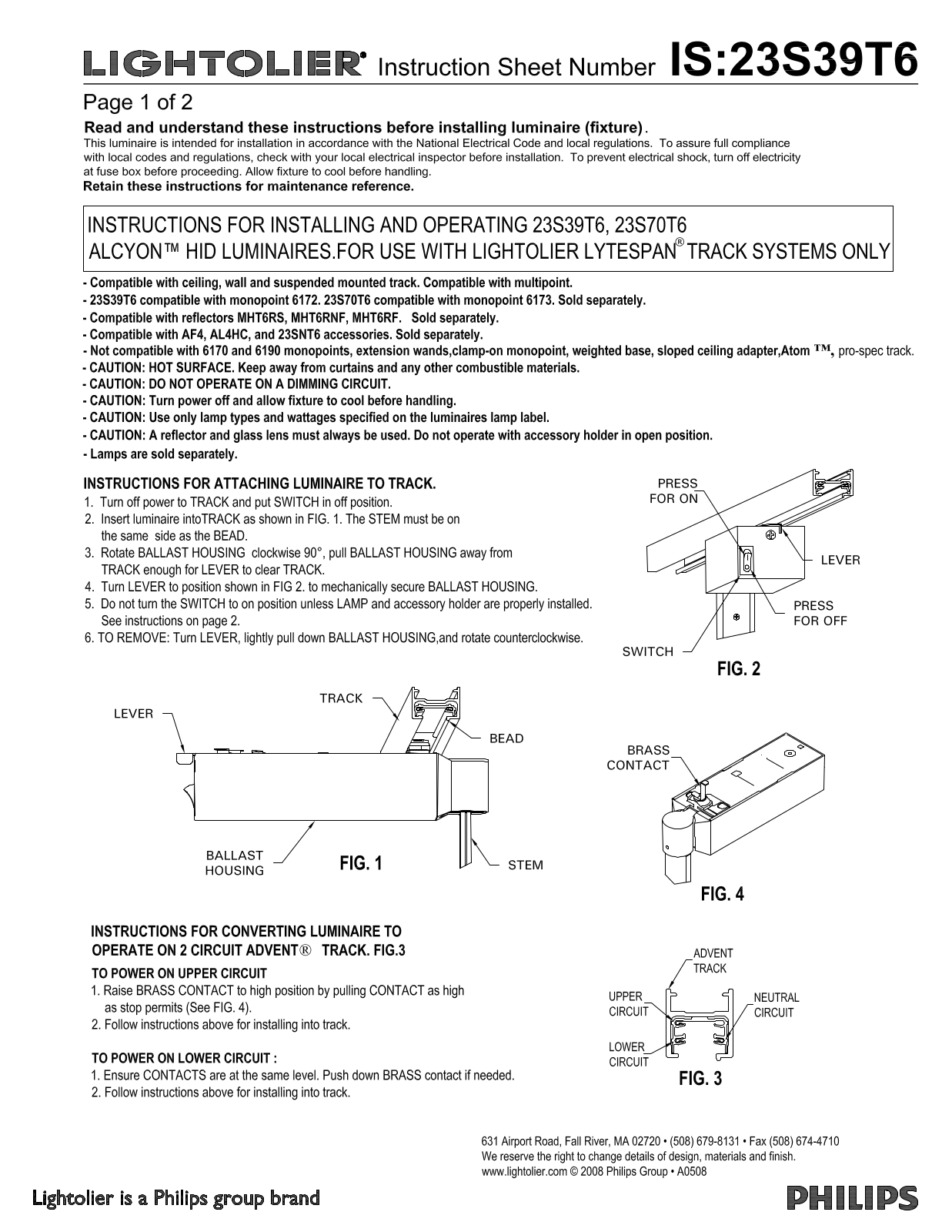 Lightolier IS-23S39T6 User Manual