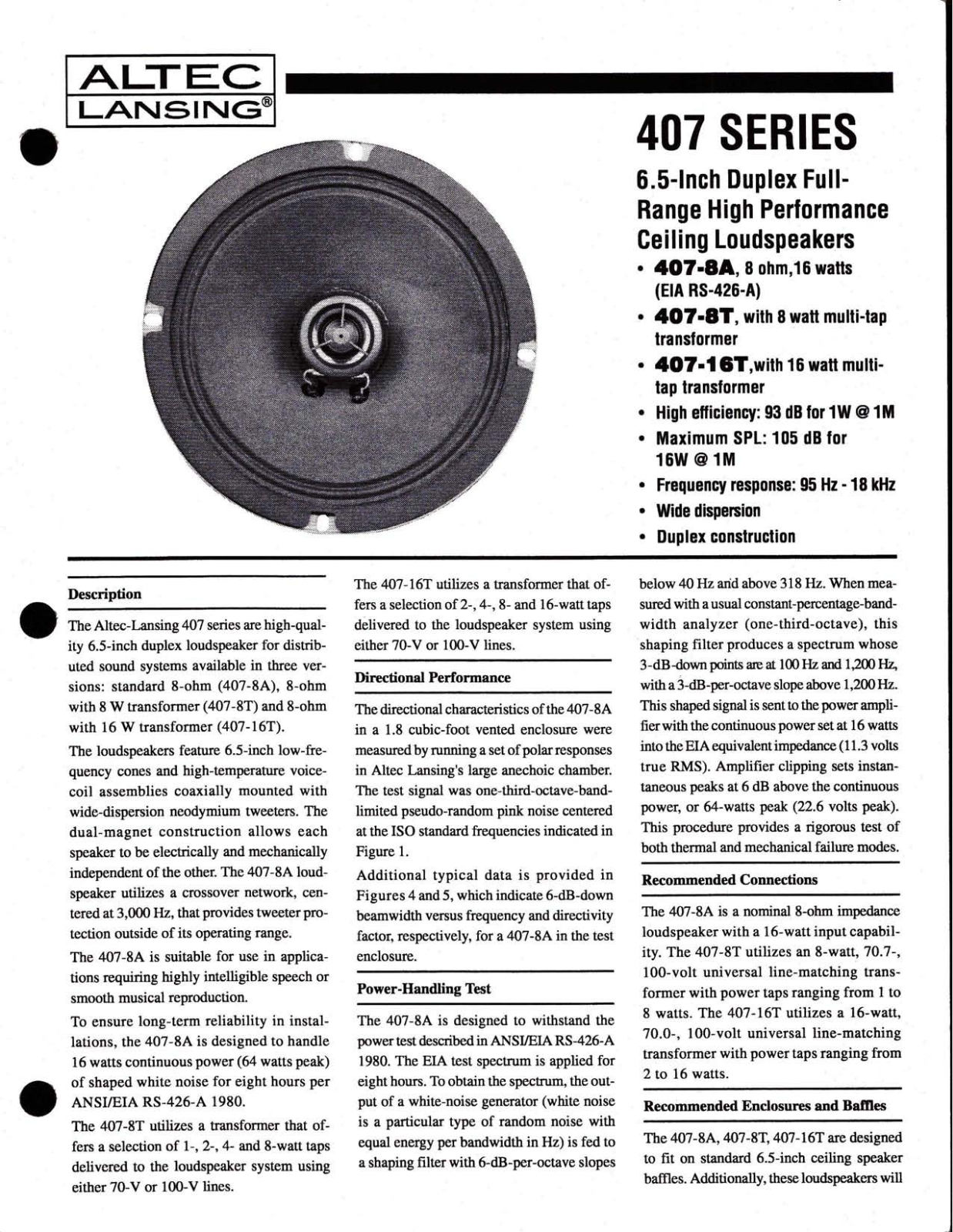 Altec lansing 407 User Manual