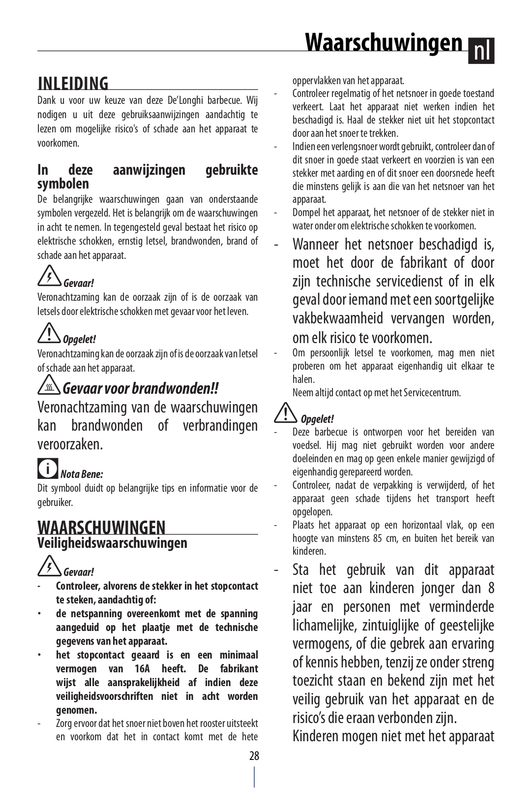 Delonghi BQ80.X Instruction manuals