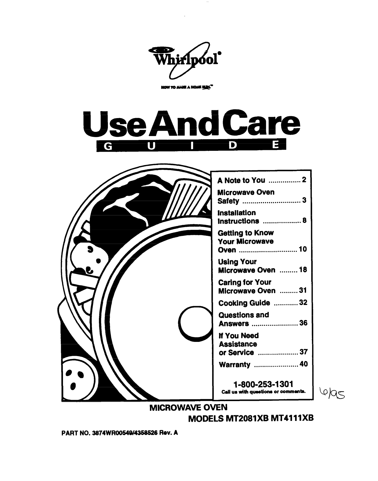 Whirlpool MT4111XB Owner's Manual