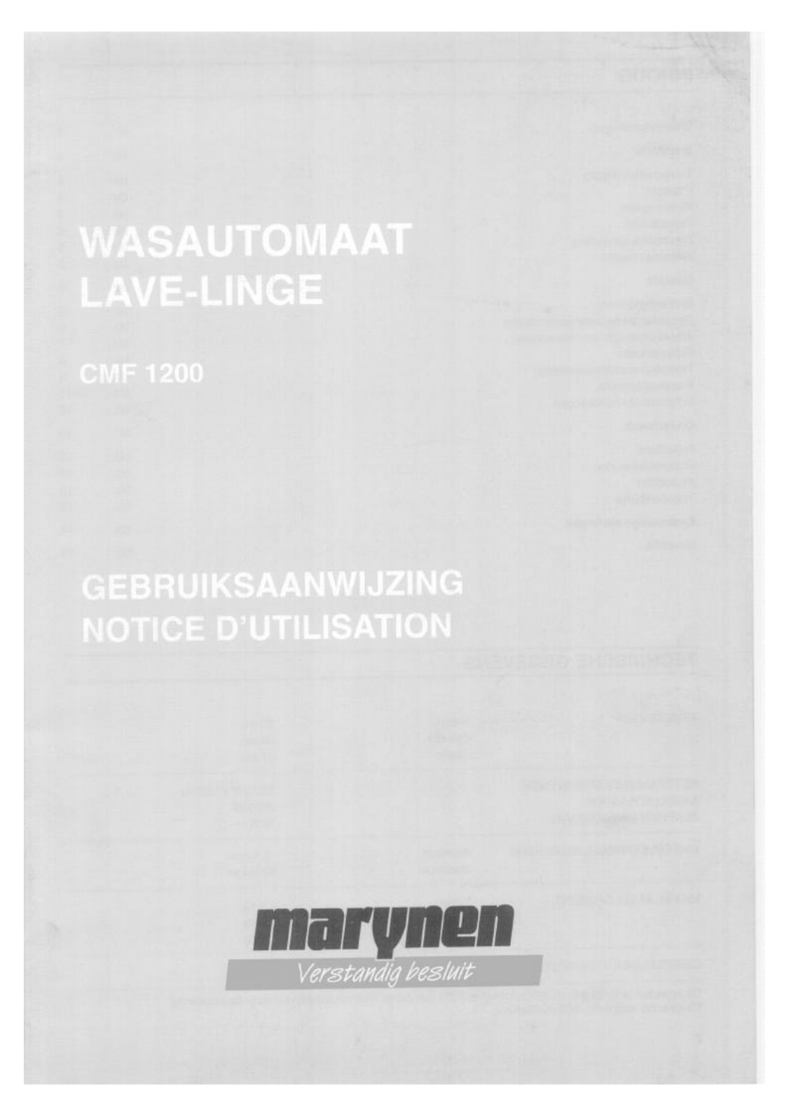 MARYNEN CMF1200 User Manual