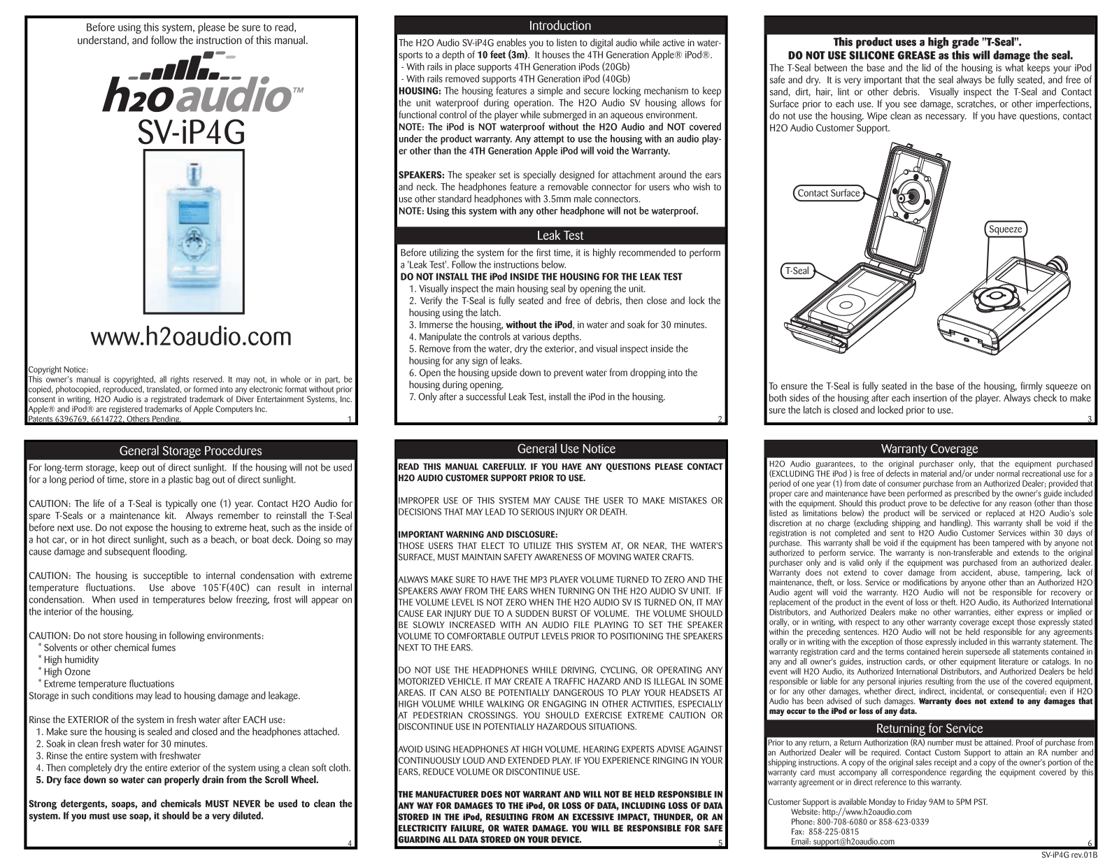 H2O Audio SV-iP4G, S2-1A2 User Manual