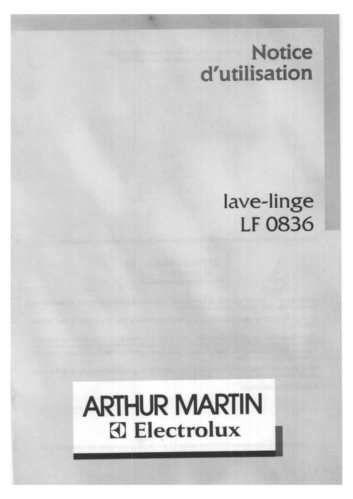 Arthur martin LF0836 User Manual