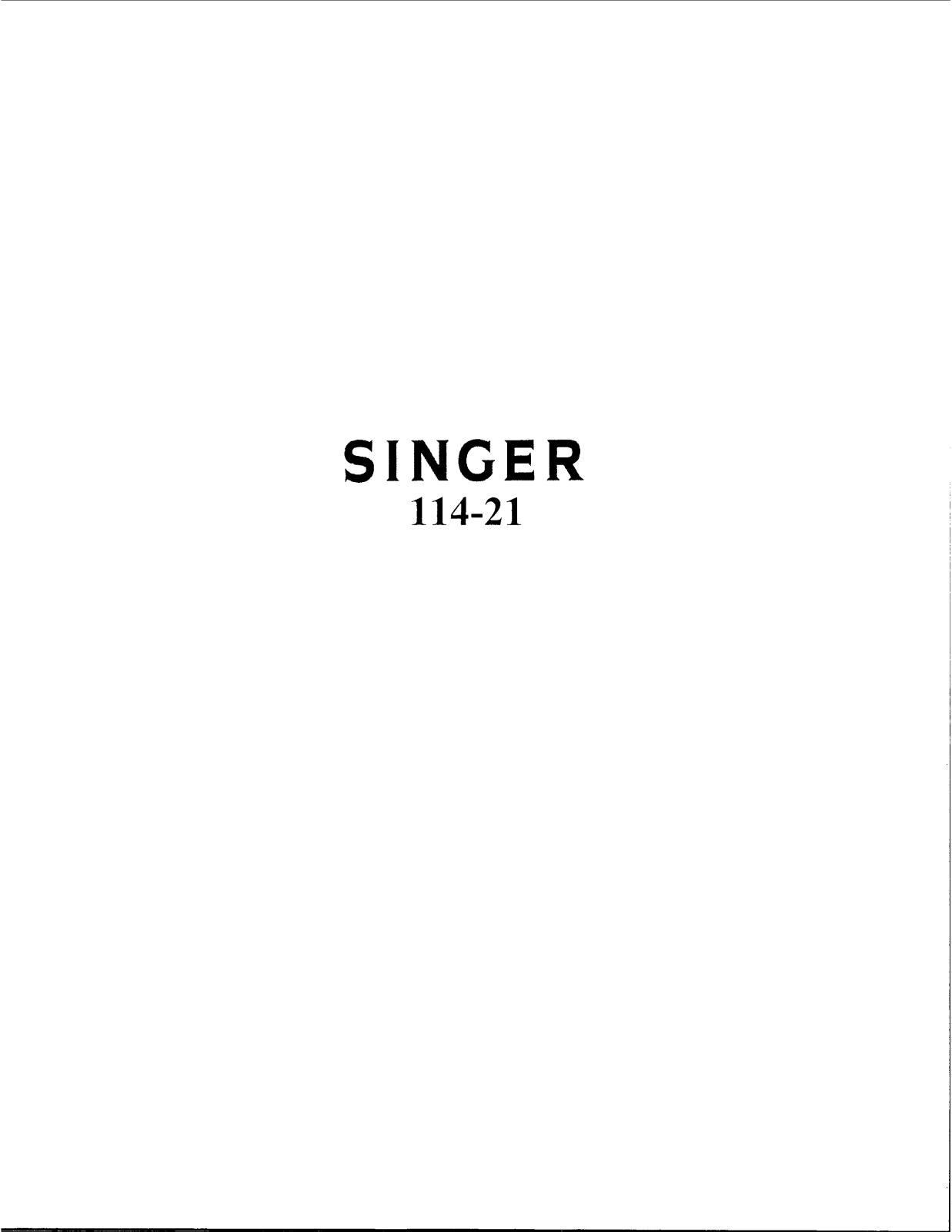 Singer 114-21 User Manual