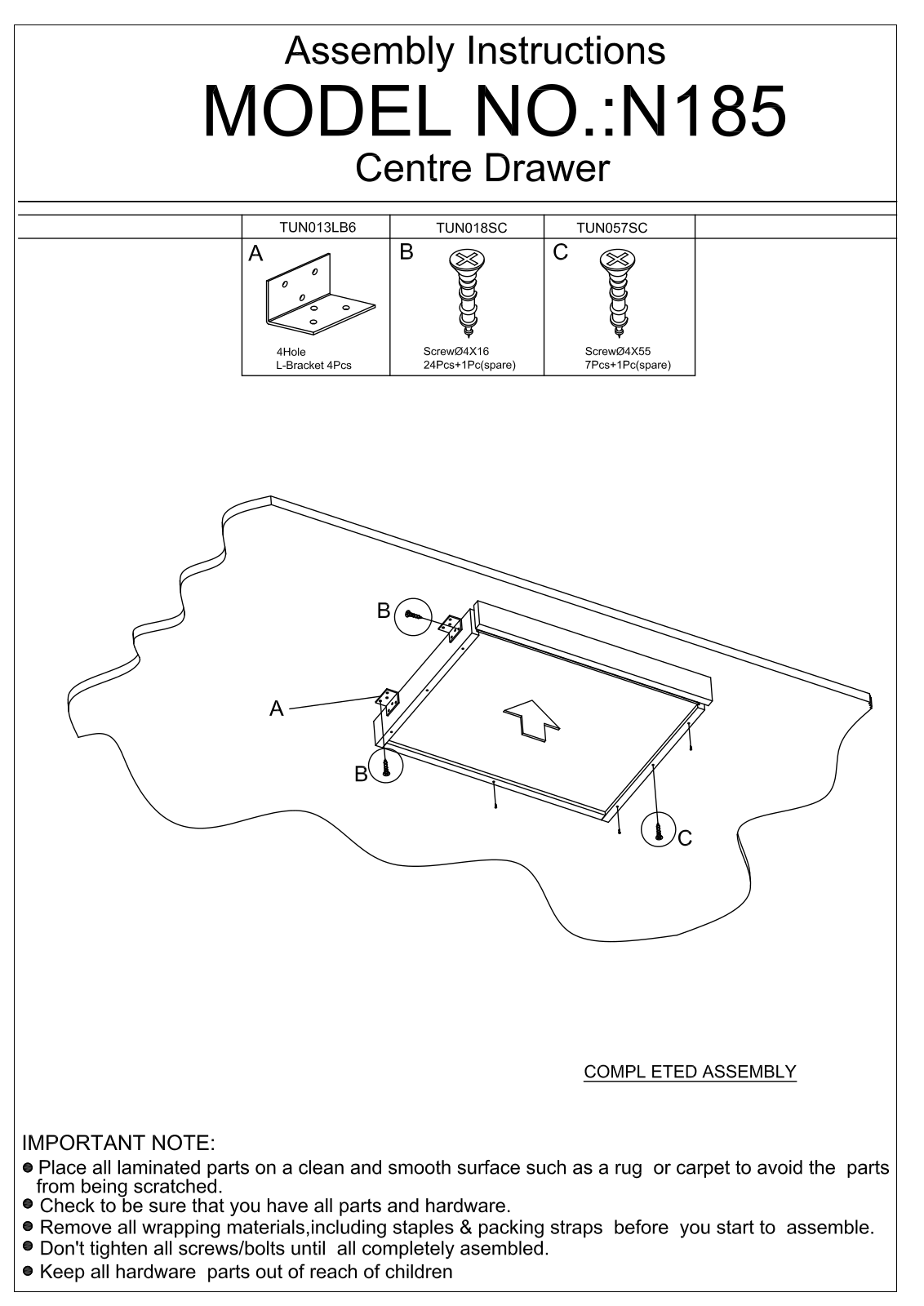 Boss N185DW Assembly Guide