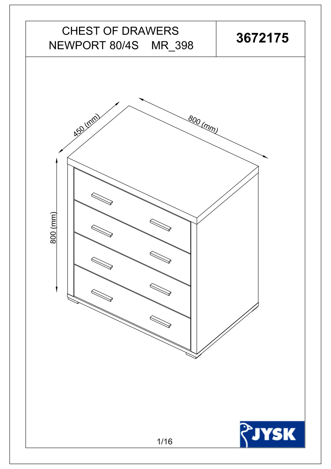 JYSK Gesten User Manual