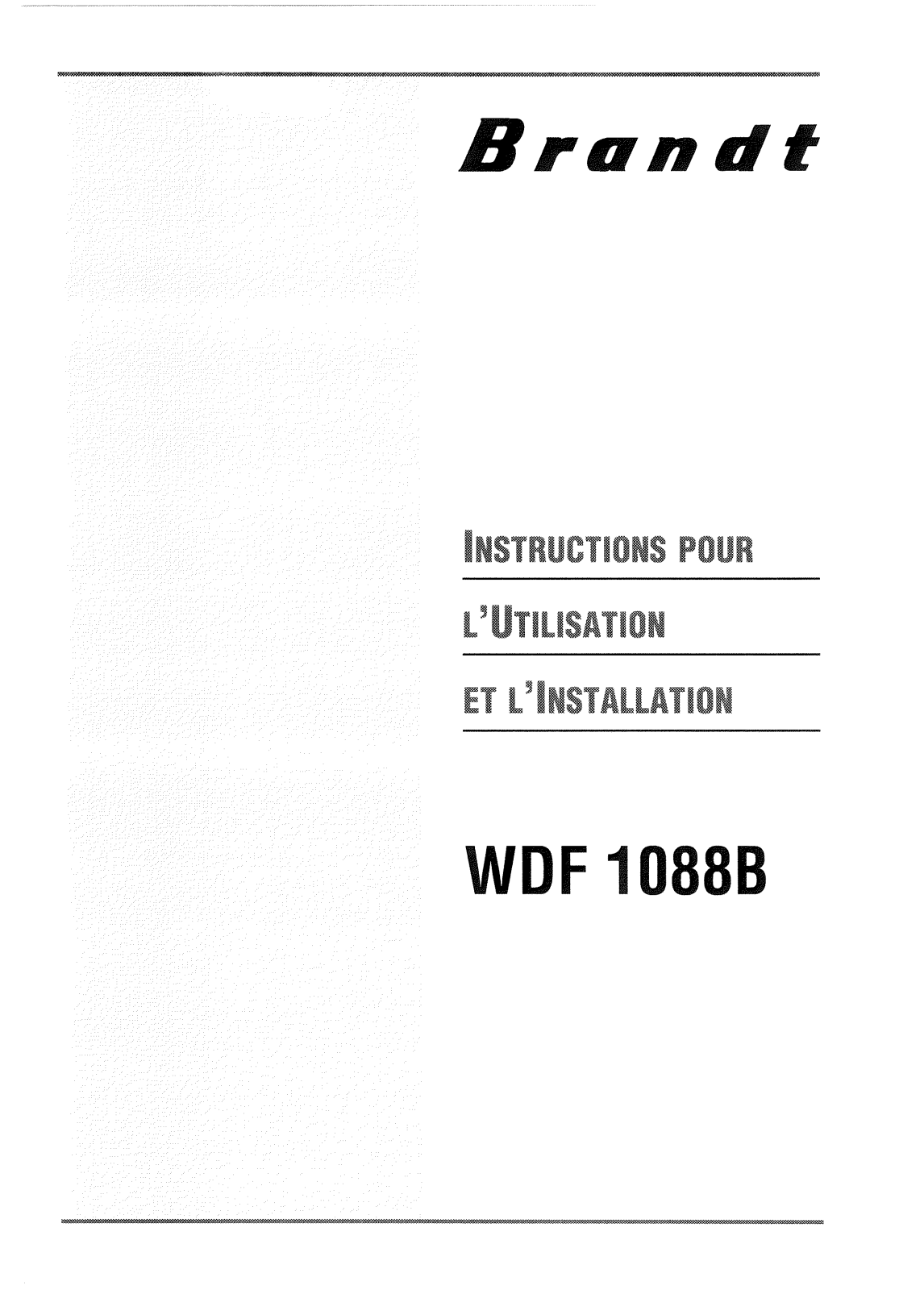 Brandt WDF1088B User Manual