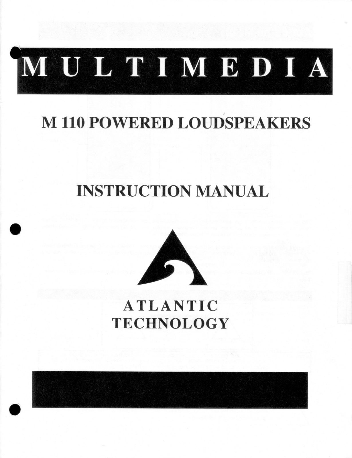 Atlantic M110 Owner's Manual