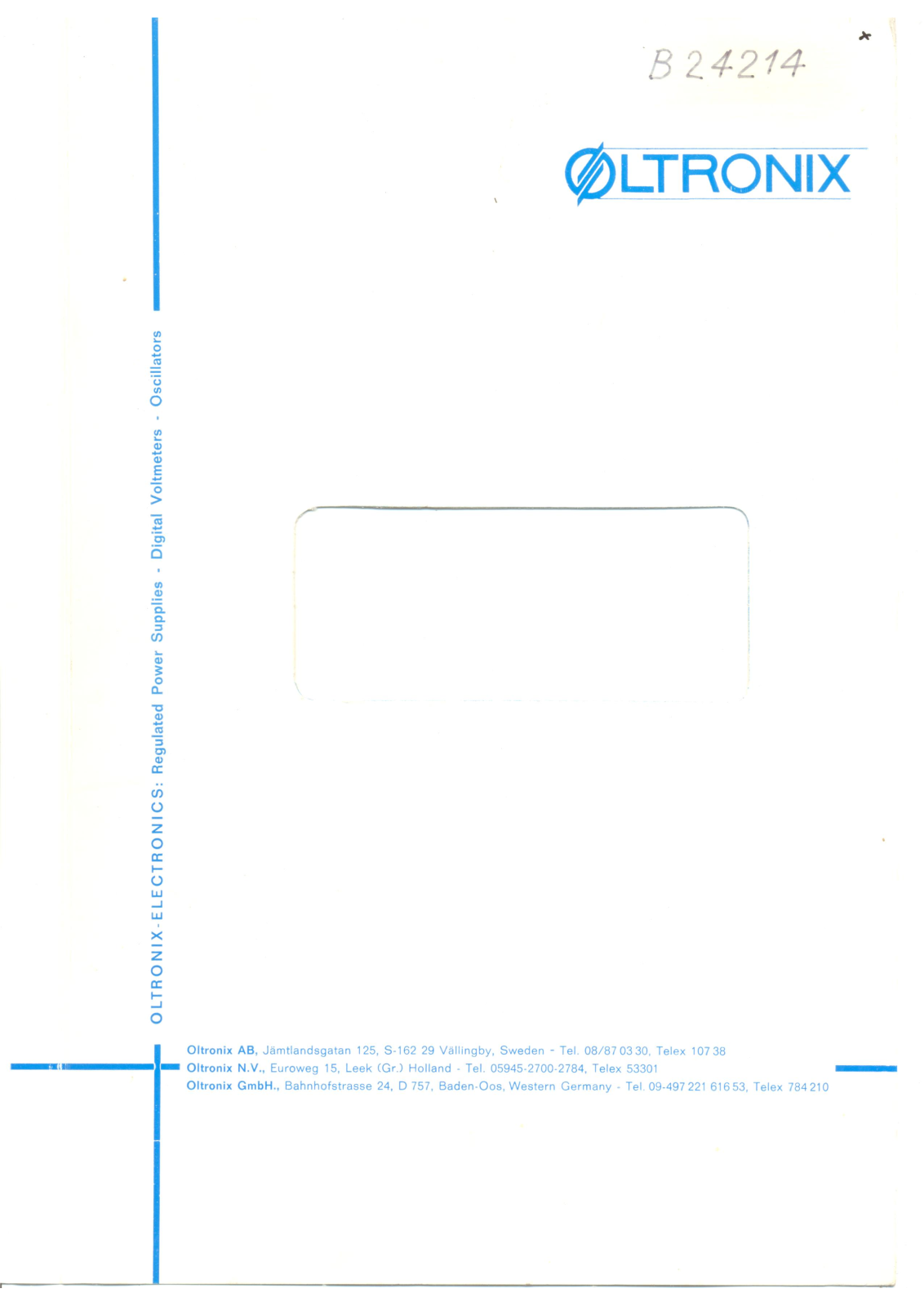 Oltronix RACPAC 1000, RACPAC 600, RACPAC 150 Service manual