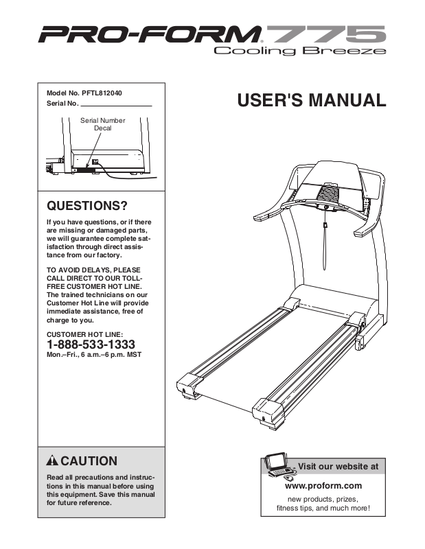 Proform 755cs online manual