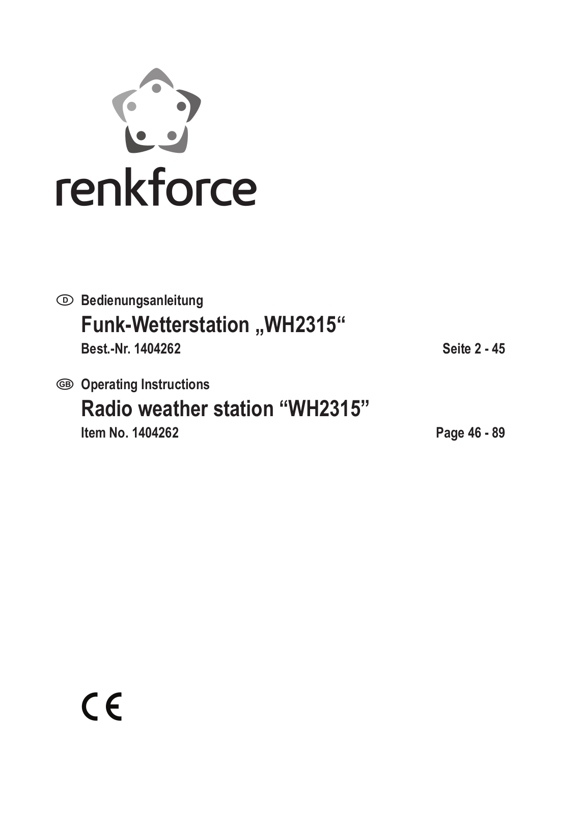 Renkforce WH2315 User guide