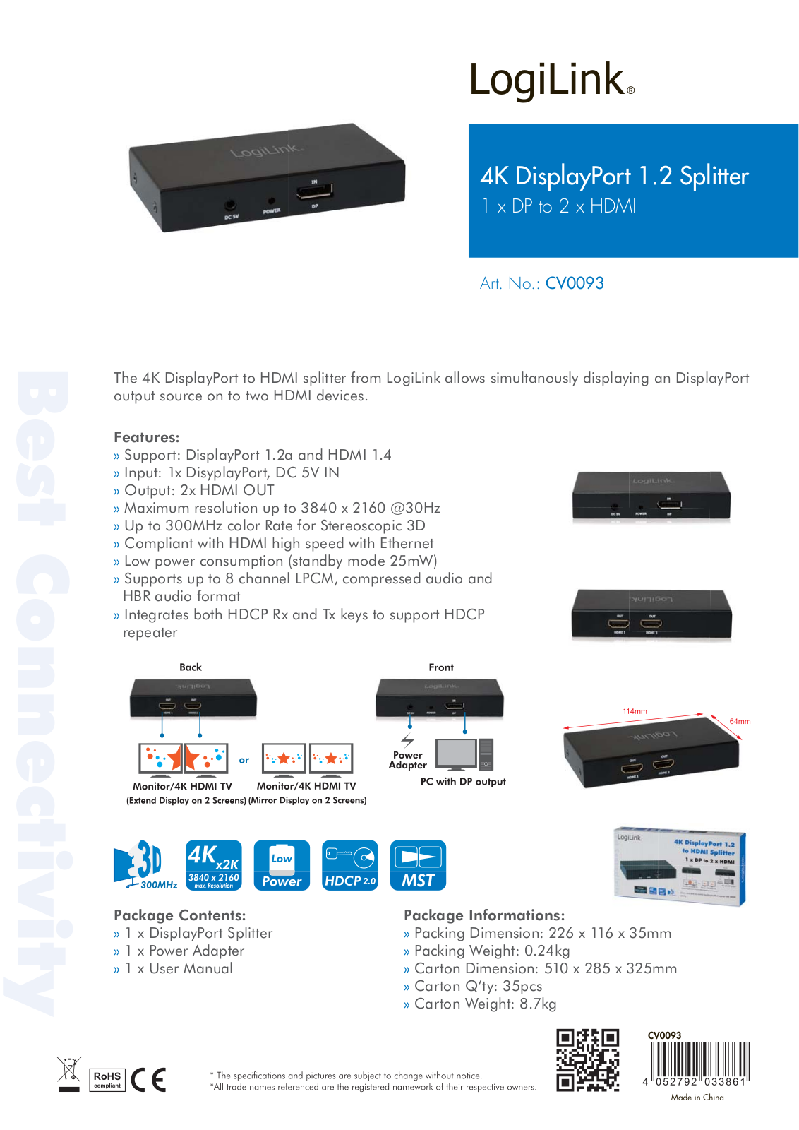 LOGILINK CV0093 Datasheet - ManualMachine.com