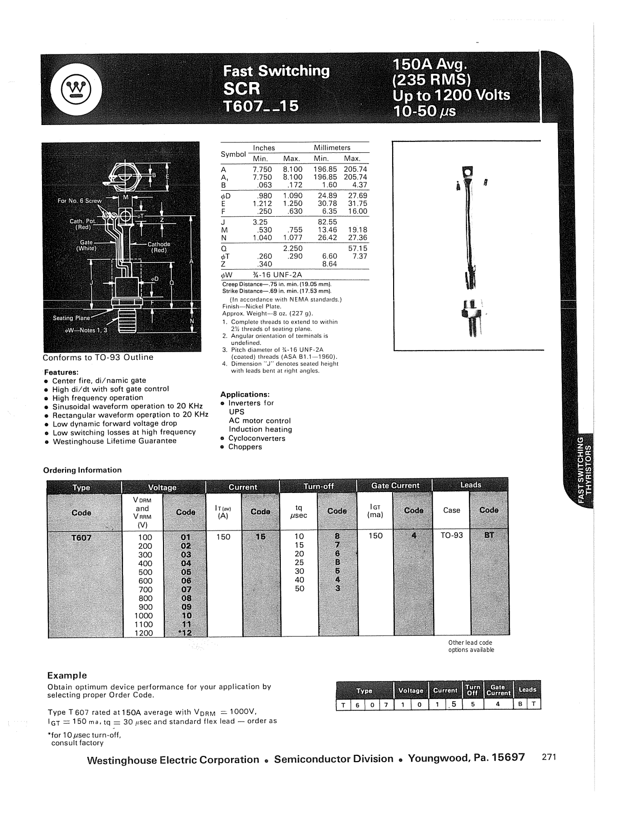 Powerex T607__15 Data Sheet