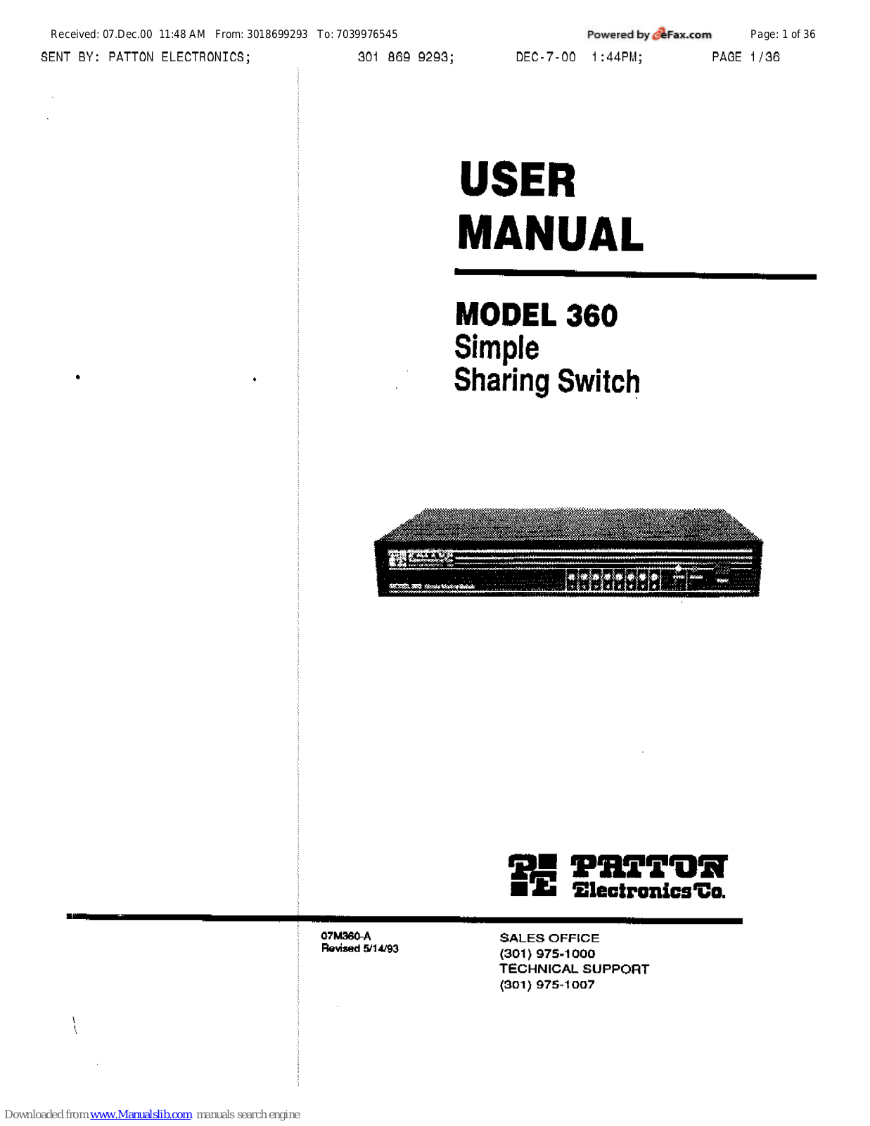 Patton electronics 360 User Manual