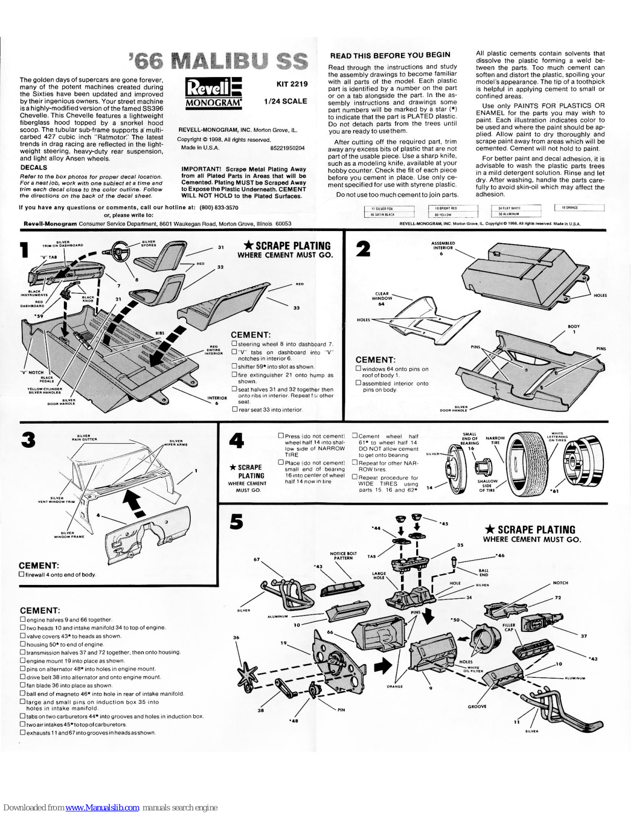 REVELL '66 Malibu SS, 2219 Assembly Manual