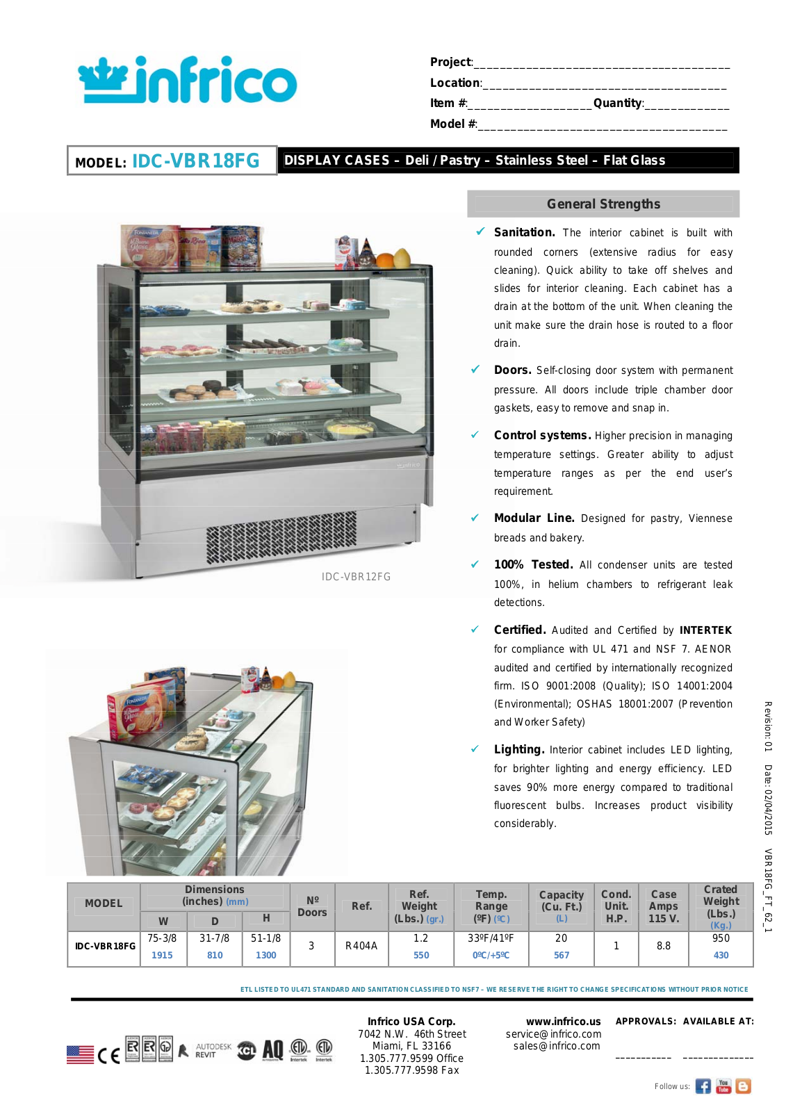 Infrico IDC-VBR18FG User Manual