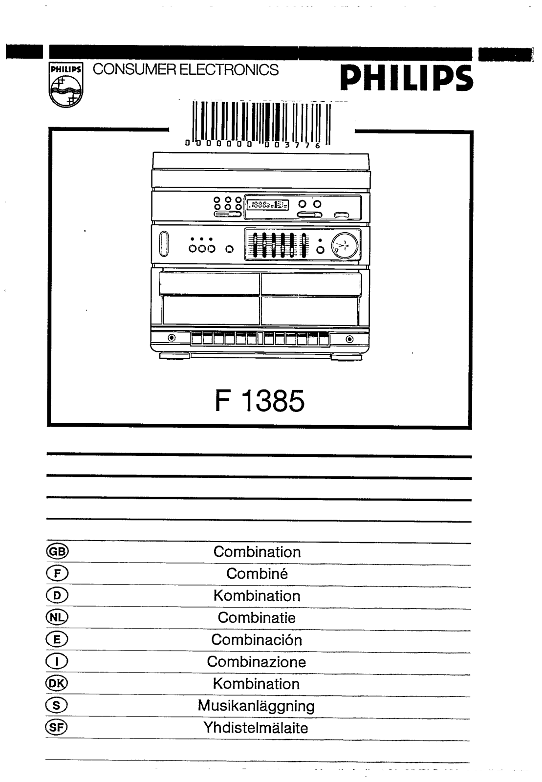 Philips F1385 User Manual