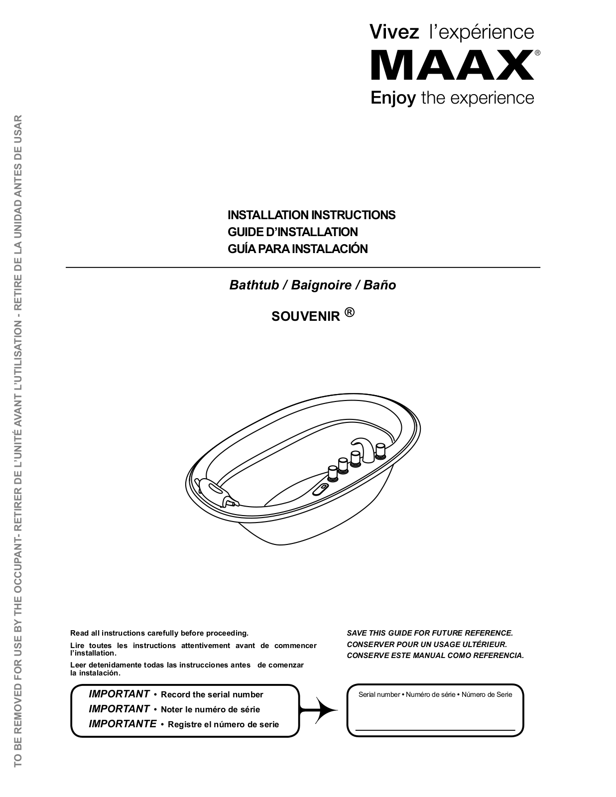 MAAX SOUVENIR WITH APRON User Manual