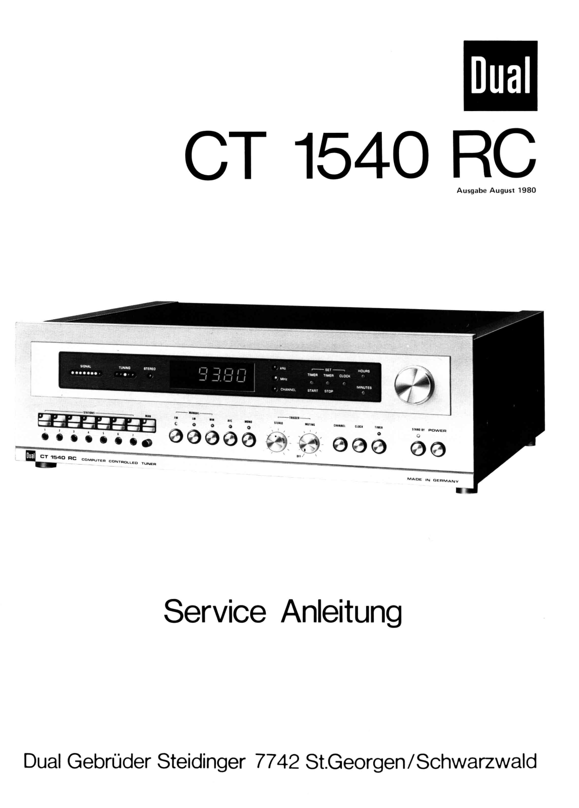 Dual CT-1540 Service manual