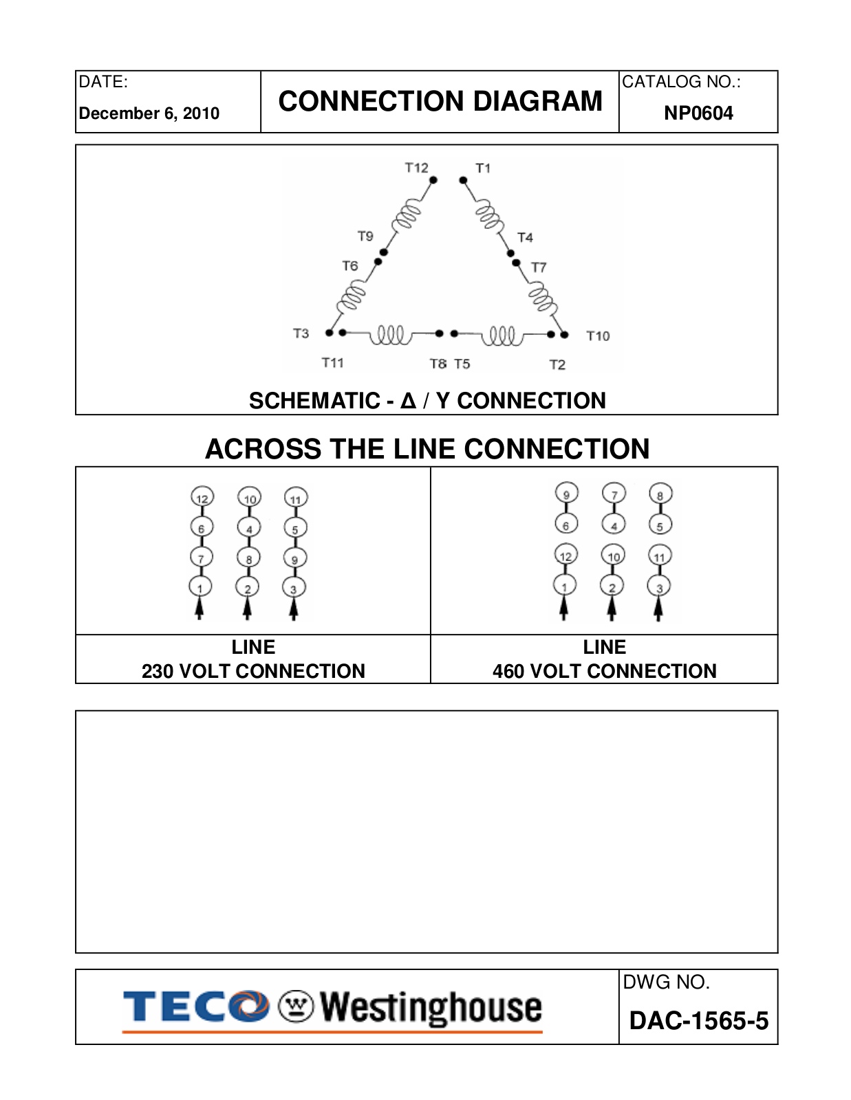 Teco NP0604 Connection Diagram