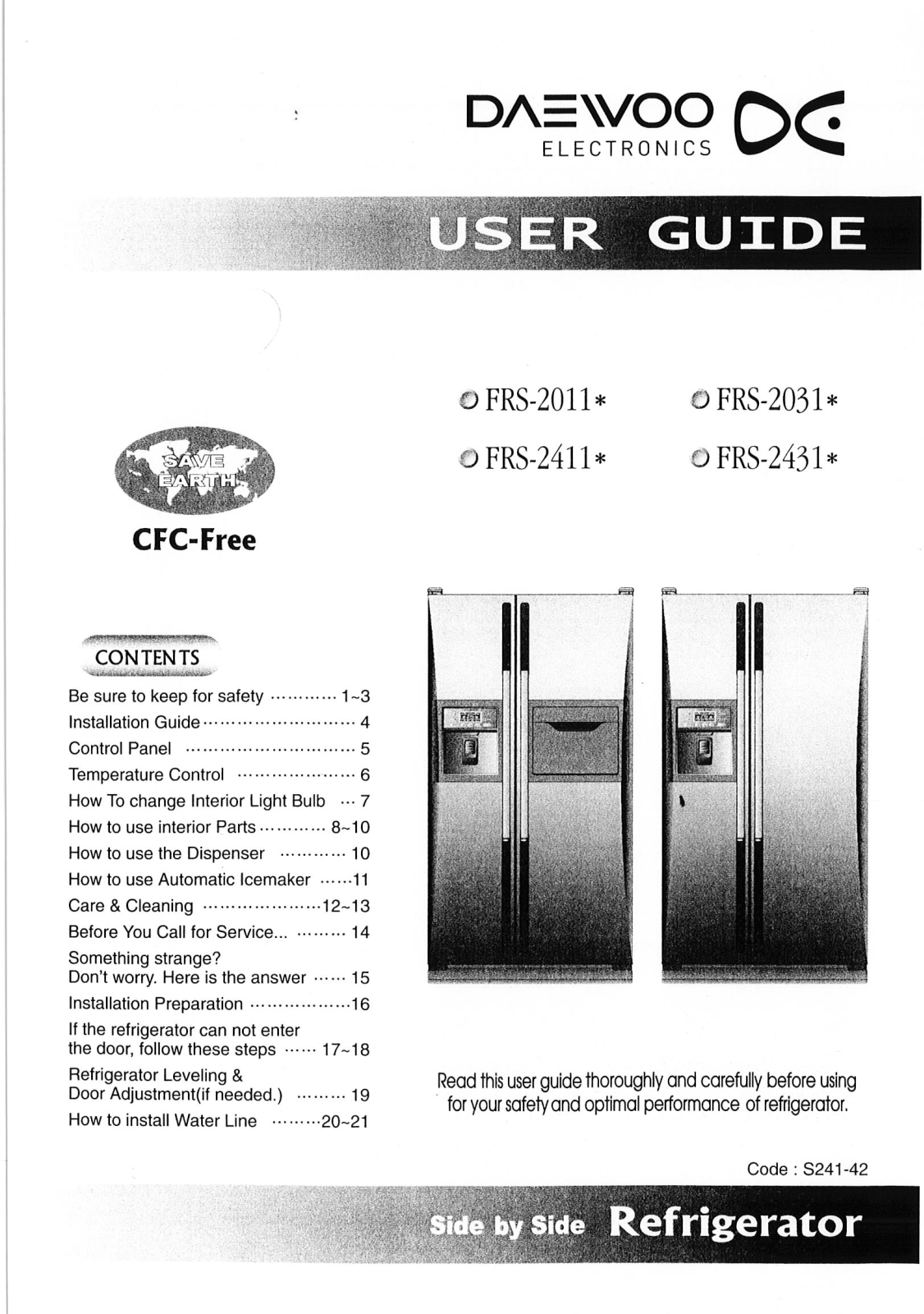 Daewoo FRS-2411S Manual