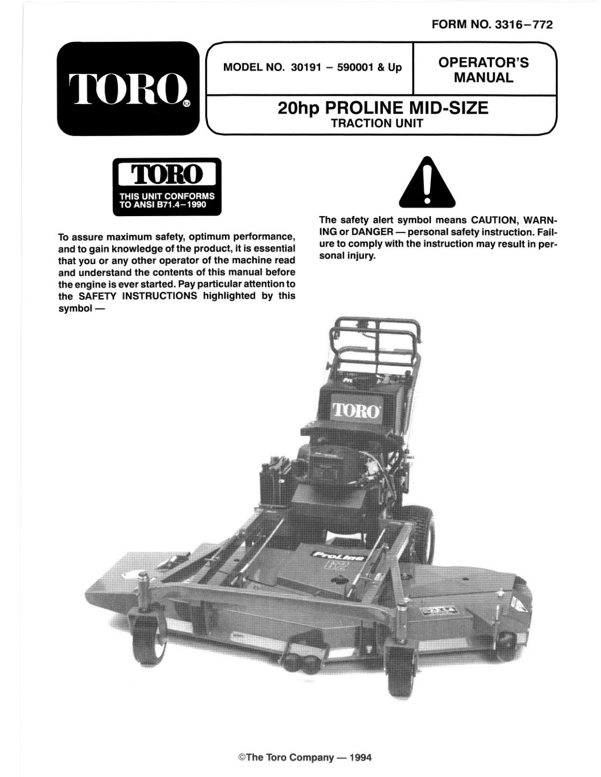 Toro 30191 Operator's Manual