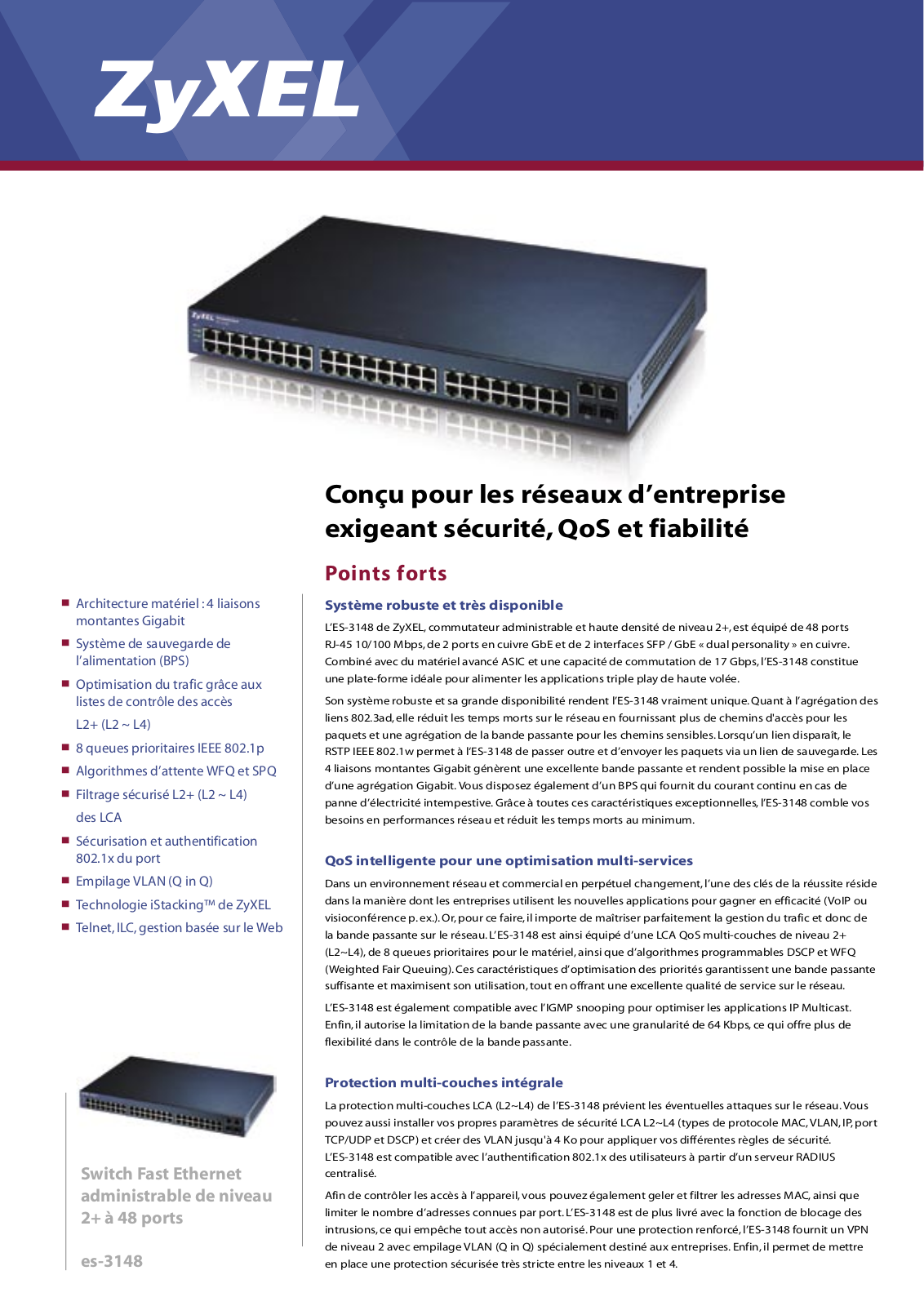 Zyxel ES-3148 BROCHURE