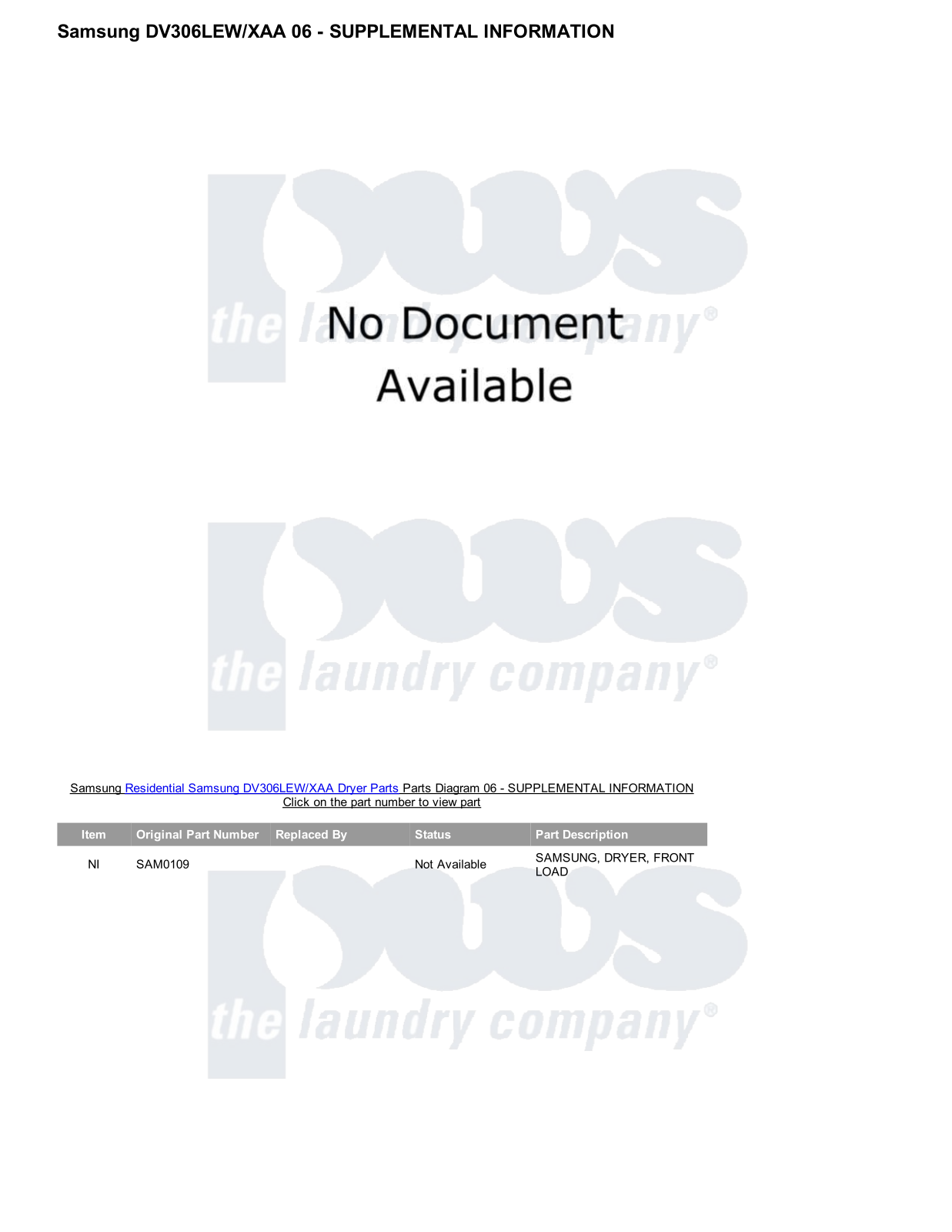 Samsung DV306LEW/XAA Parts Diagram