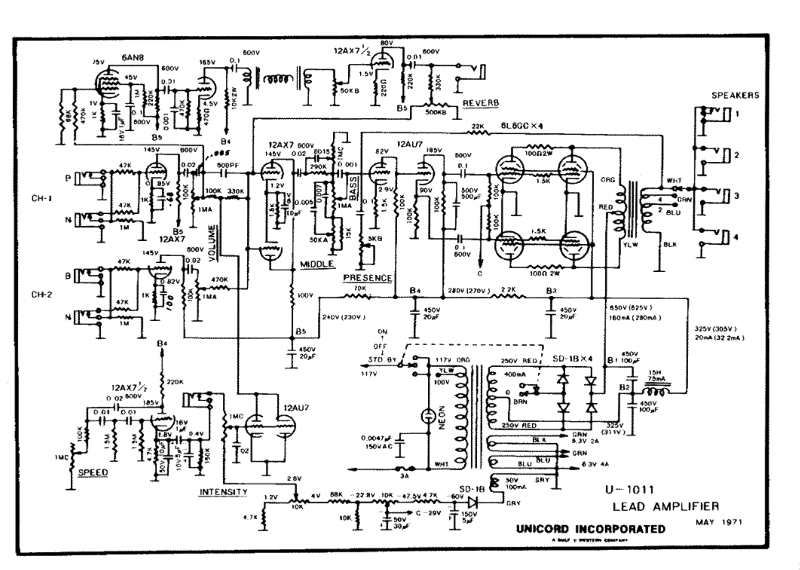 Univox 1011 schematic