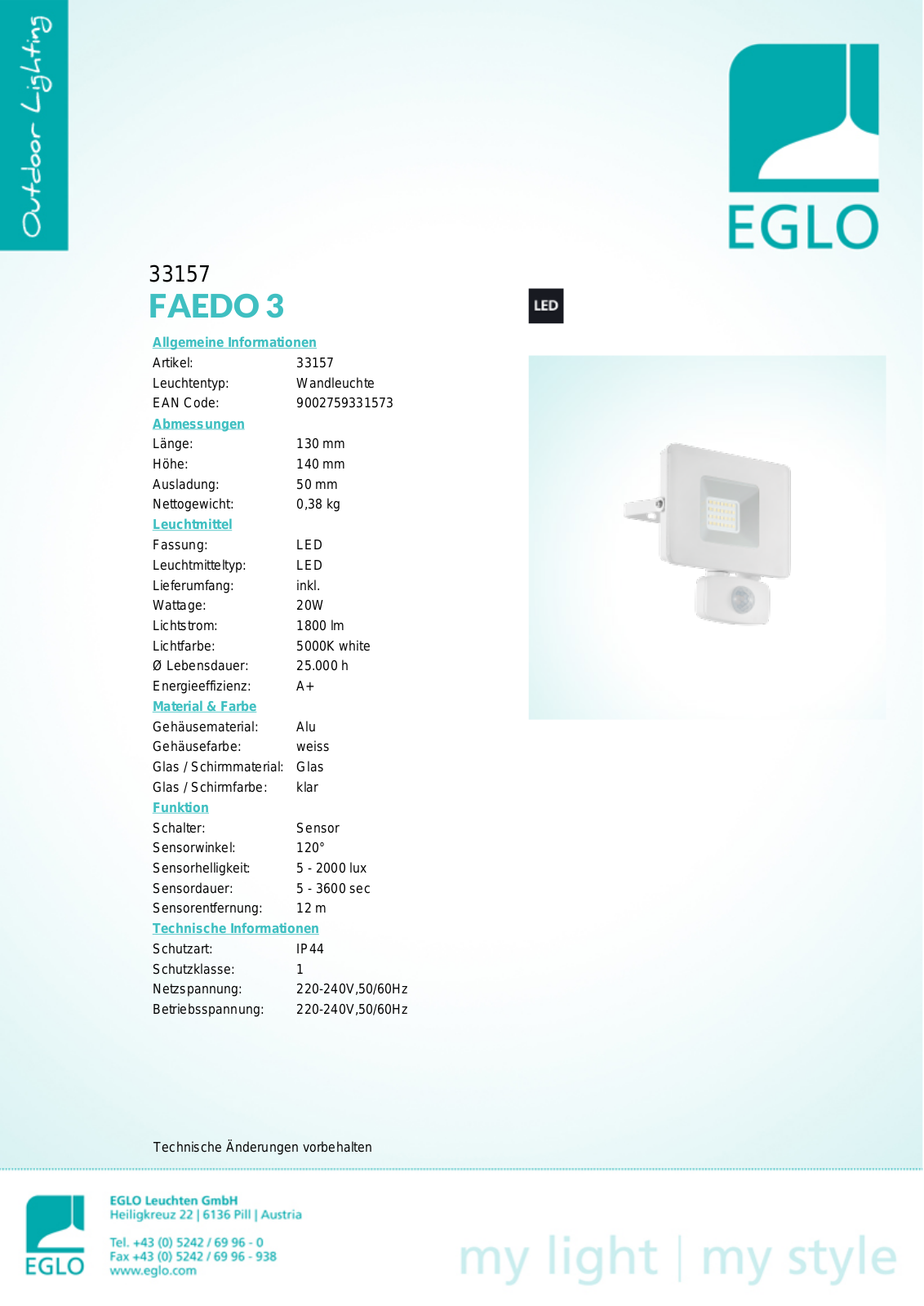 Eglo 33157 Service Manual